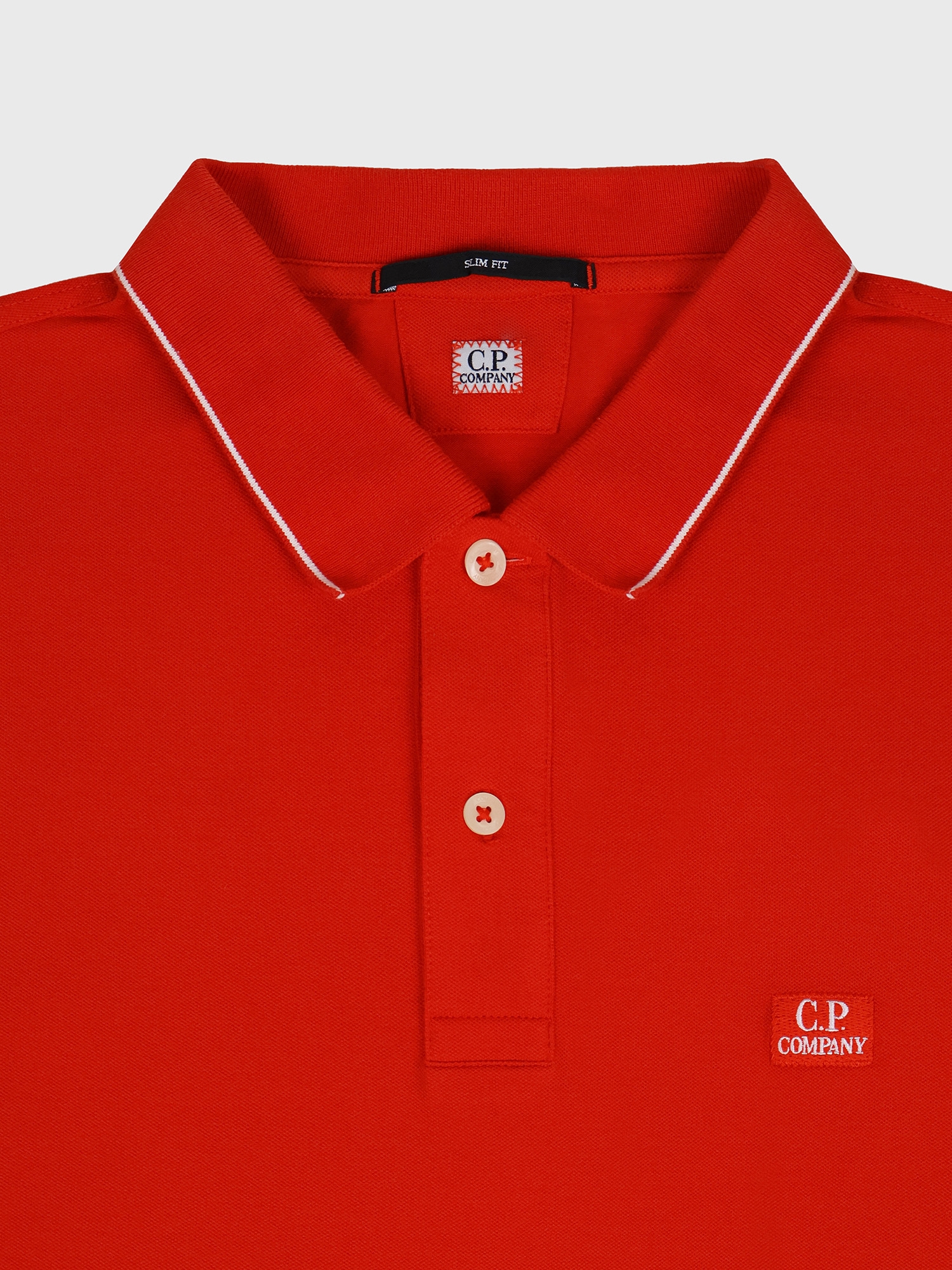 Поло C.P. Company Stretch Piquet Slim Line Fiery Red