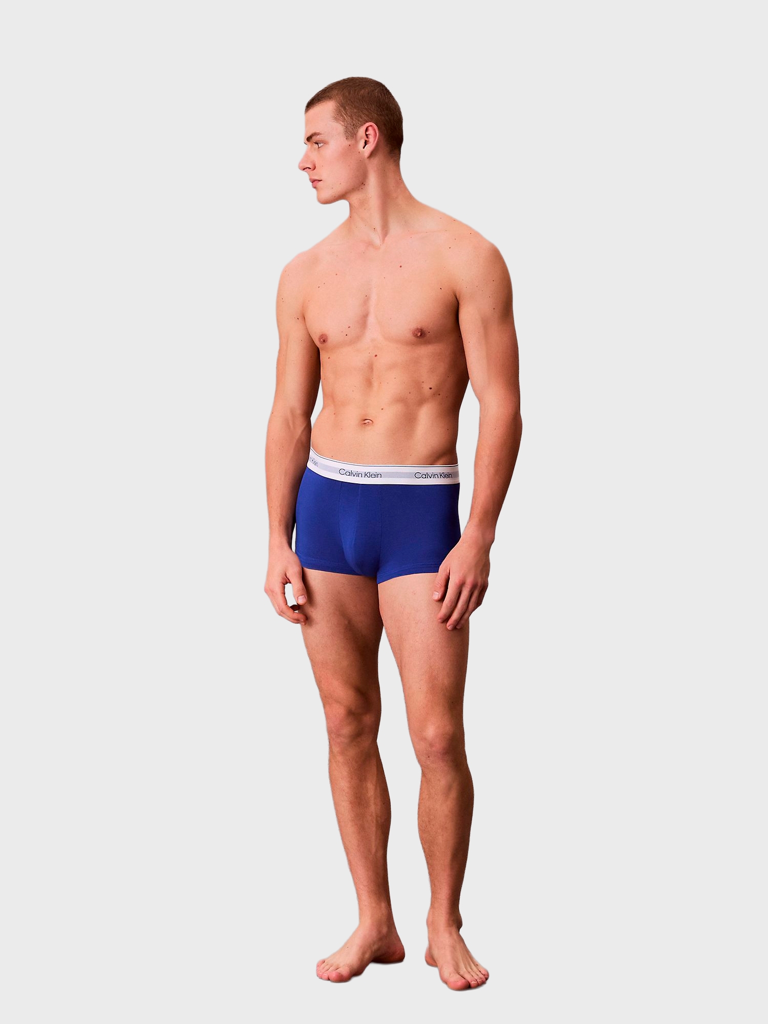 Мужские трусы Calvin Klein боксеры-транки Icon Modal Mesh 3-Pack Low Rise Blue