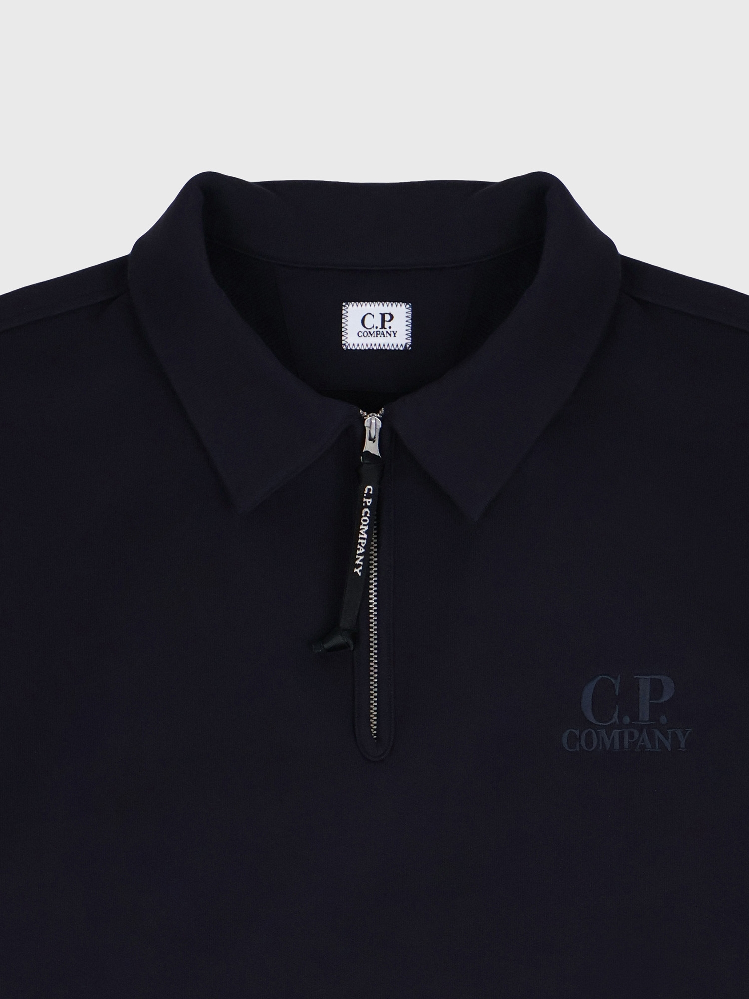 Свитшот на молнии C.P. Company Logo Diagonal Raised Fleece Half Zip Navy