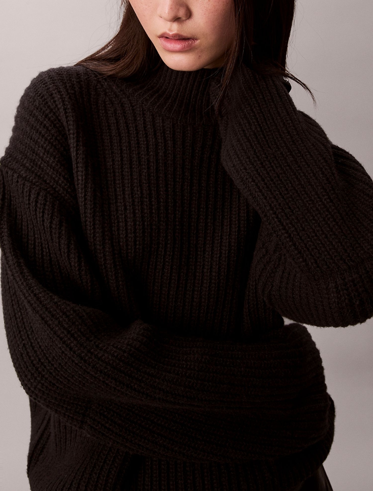 Свитер Calvin Klein Rib Chunky Relaxed Turtleneck Sweater Black