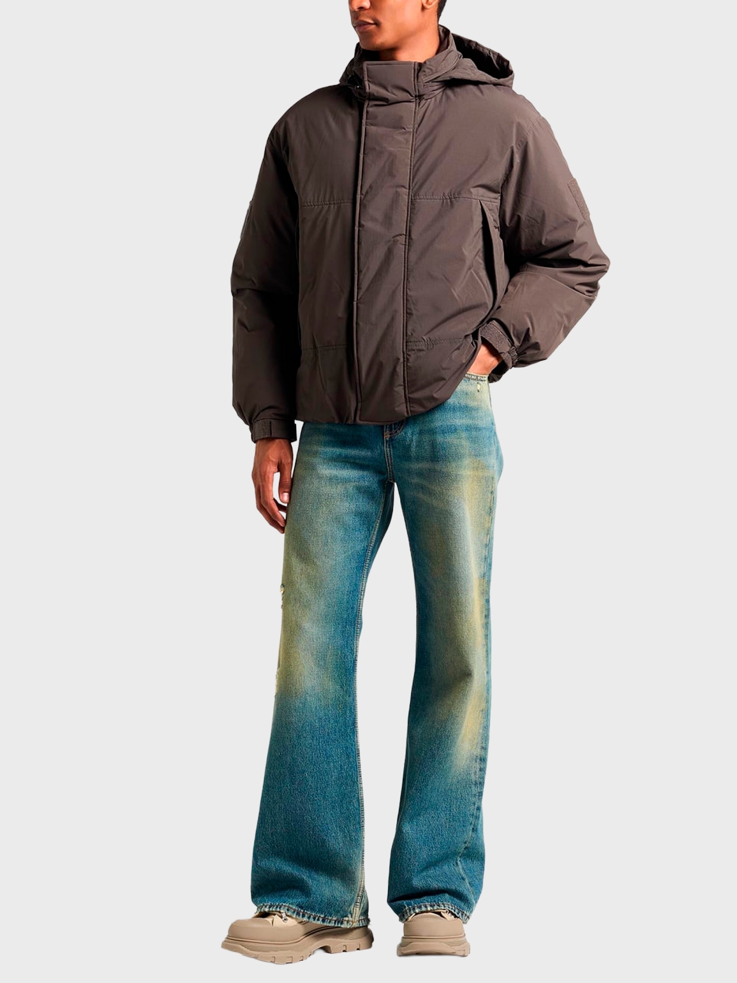 Пуховик Emporio Armani Milano Logo Nylon Jacket Verde Militare