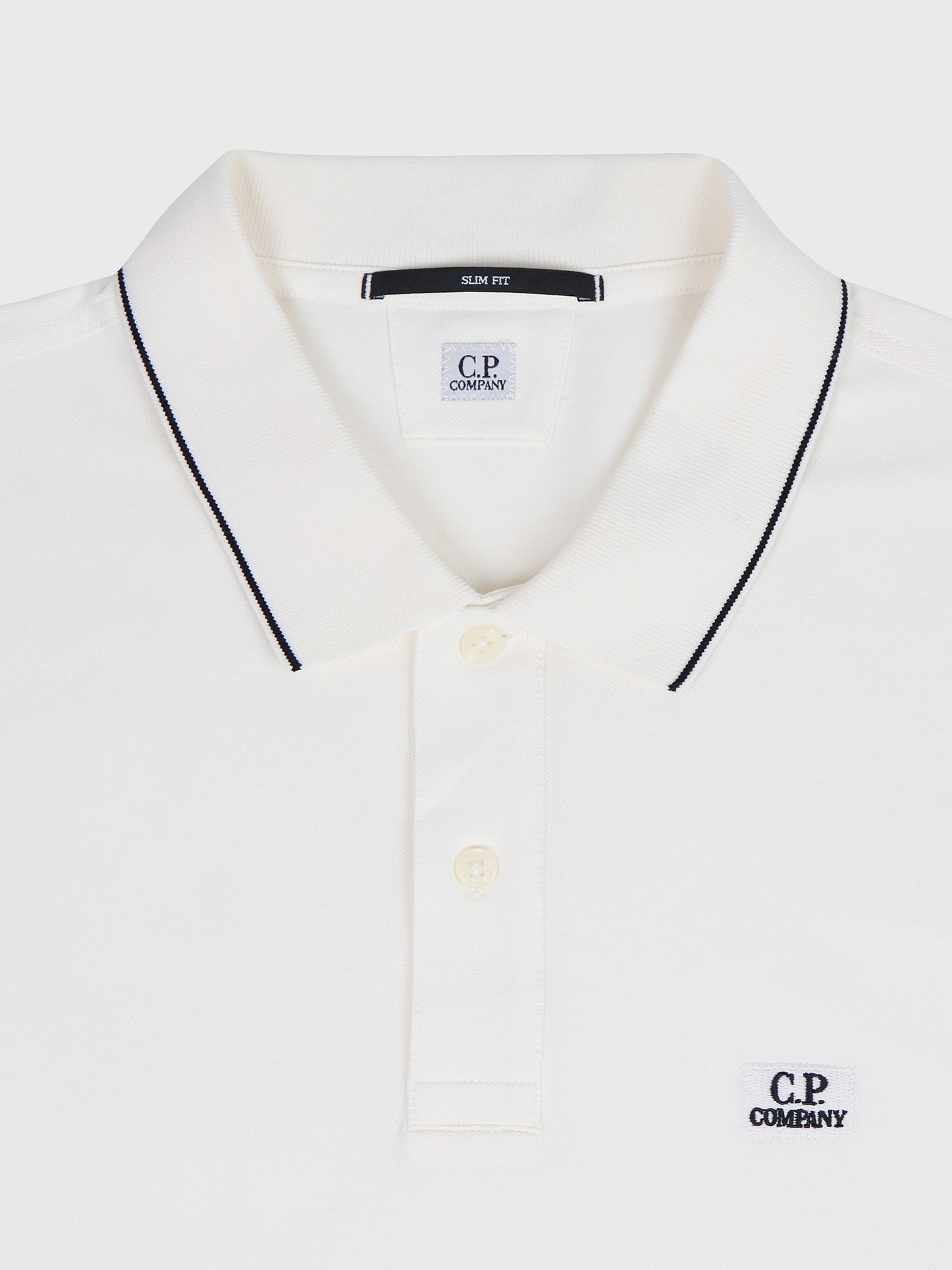 Поло C.P. Company Stretch Piquet Slim Line Gauze White