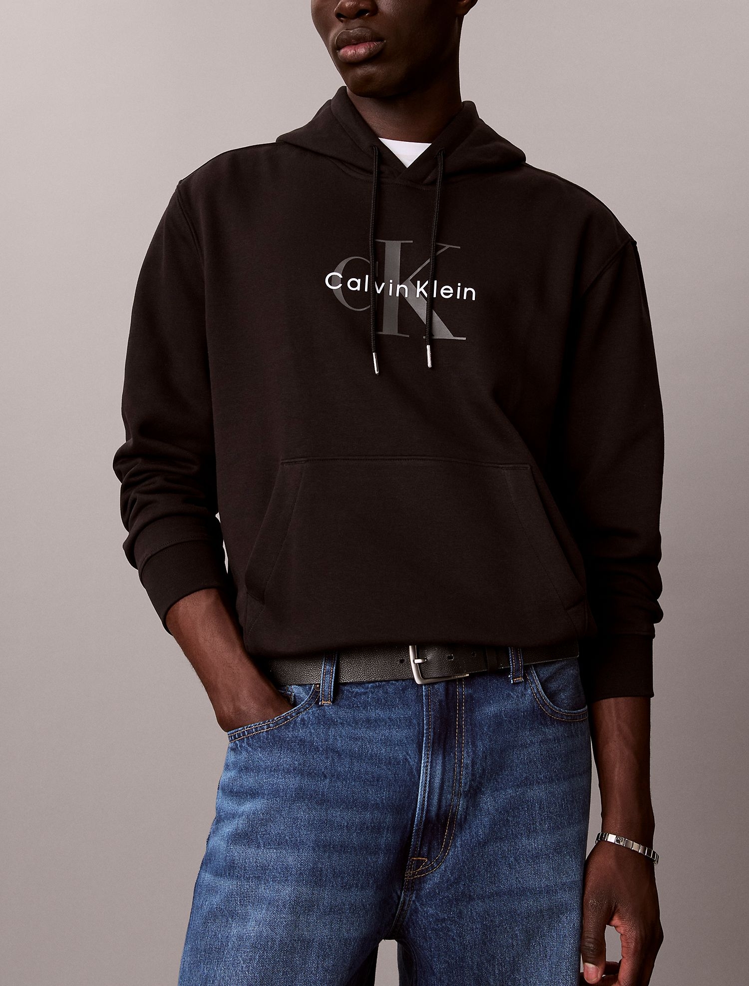 Худи Calvin Klein Monologo Fleece Hoodie Black