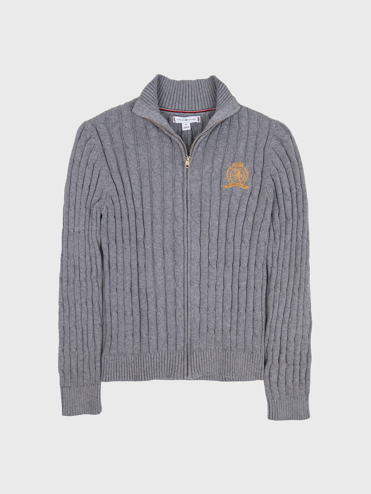 Кардиган Tommy Hilfiger Crest Logo Cable Knit Zip Cardigan Medium Grey Heather