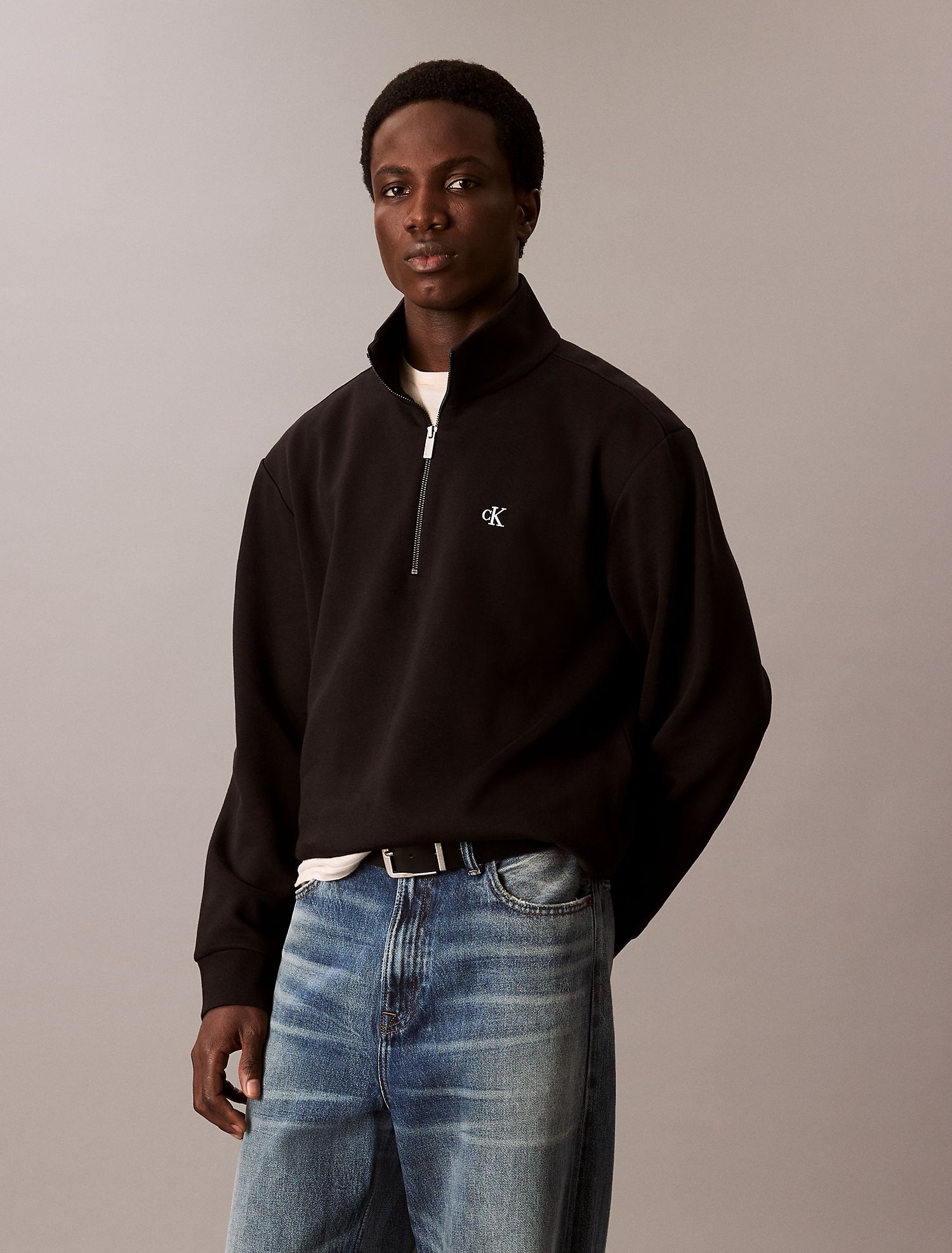 Свитшот на молнии Calvin Klein Archive Logo Fleece Quarter Zip Black