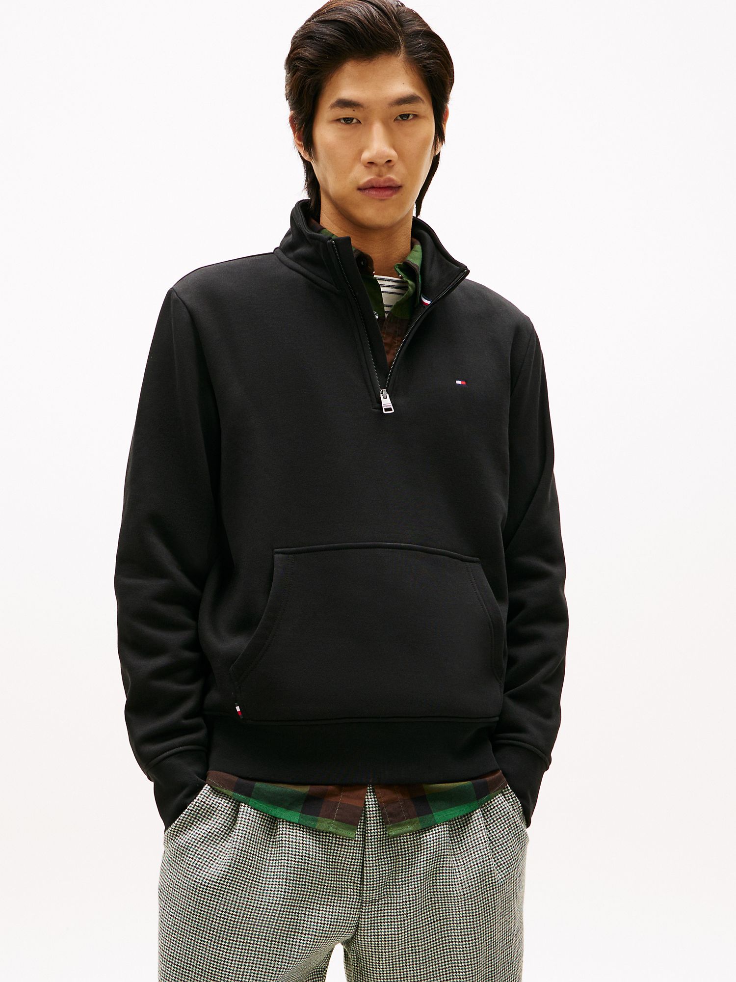 Свитшот на молнии Tommy Hilfiger Flag Logo Quater-Zip Black