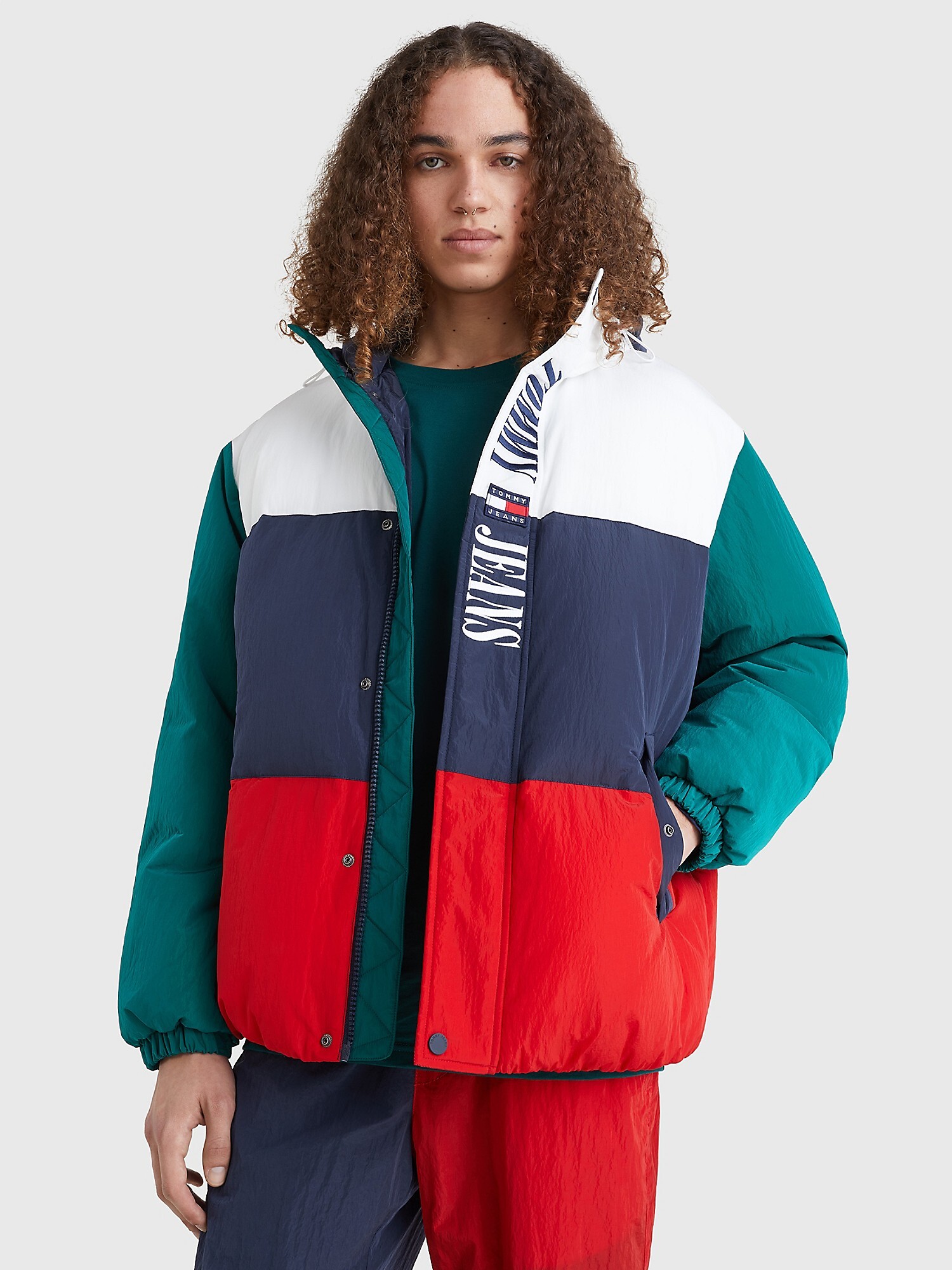 Пуховик Tommy Jeans Retro Colorblock White/multi