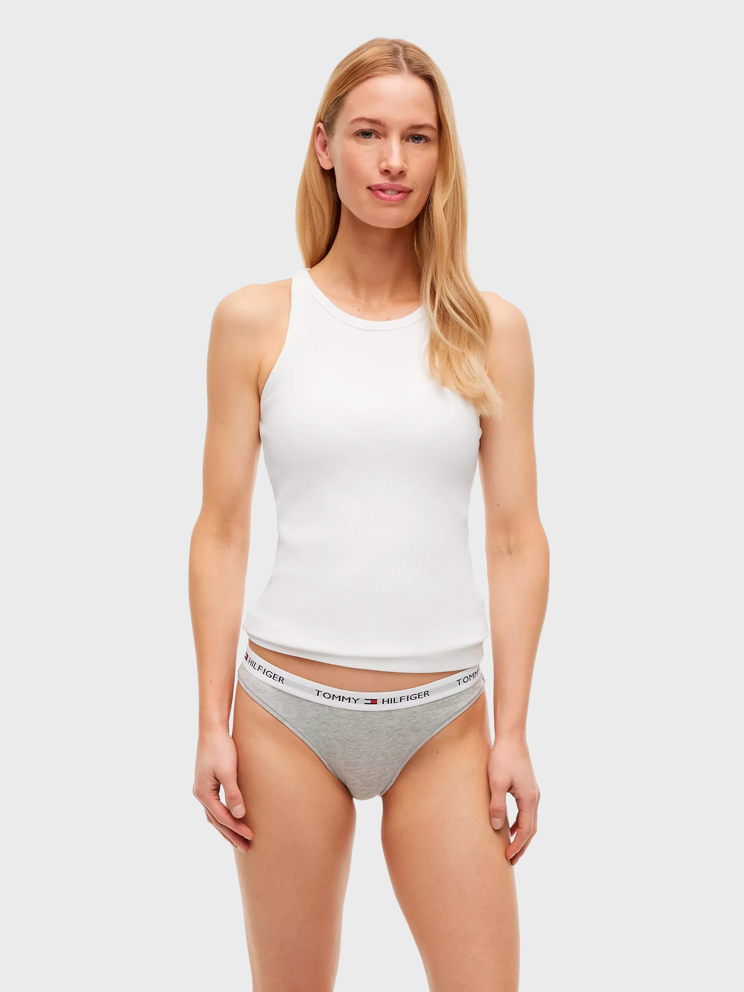 Женские трусы-бикини Tommy Hilfiger Tommy Logo Bikini Brief 3-Pack Grey / Black / Heathered Oat