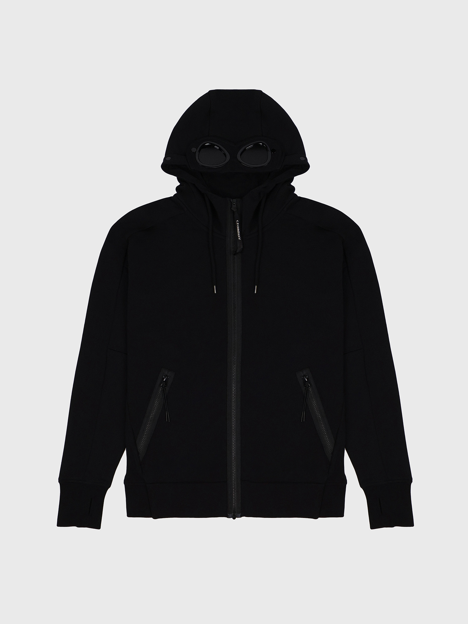 Худи на Молнии C.P. Company Diagonal Raised Goggle Zipped Black
