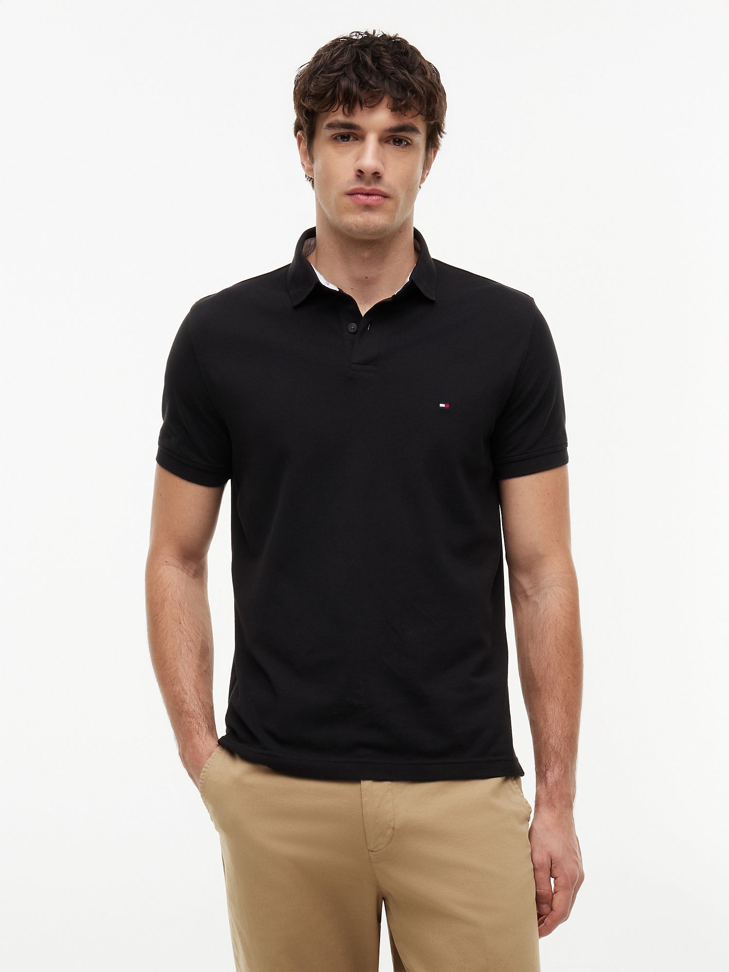 Поло Tommy Hilfiger Regular Fit Stretch Black