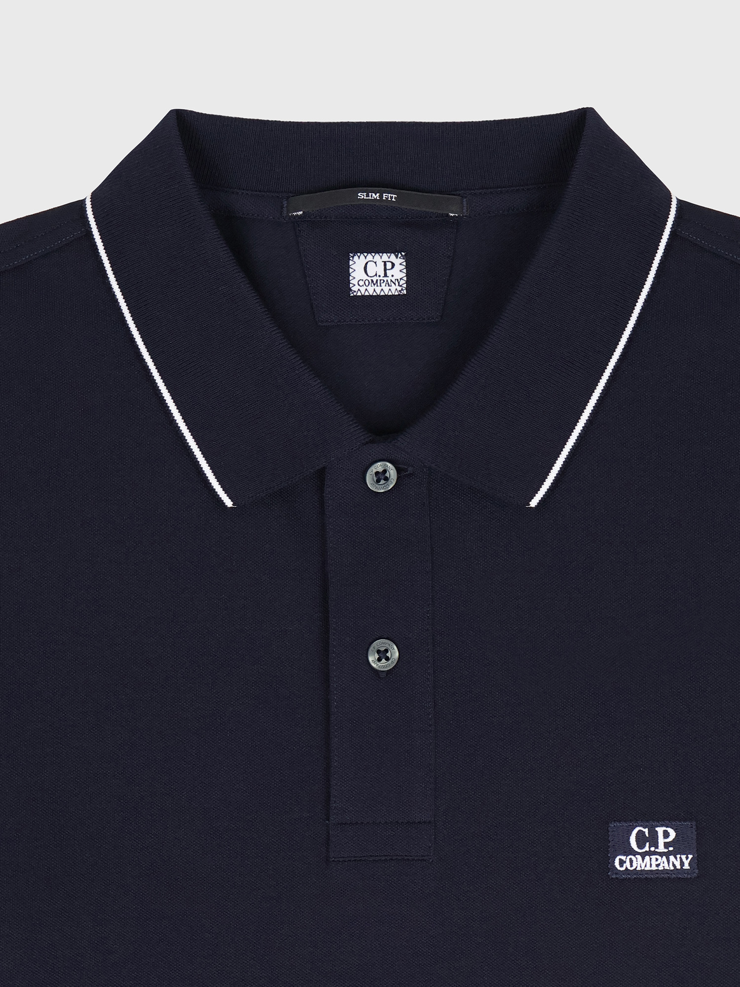 Поло с длинным рукавом C.P. Company Stretch Piquet Line Slim Navy