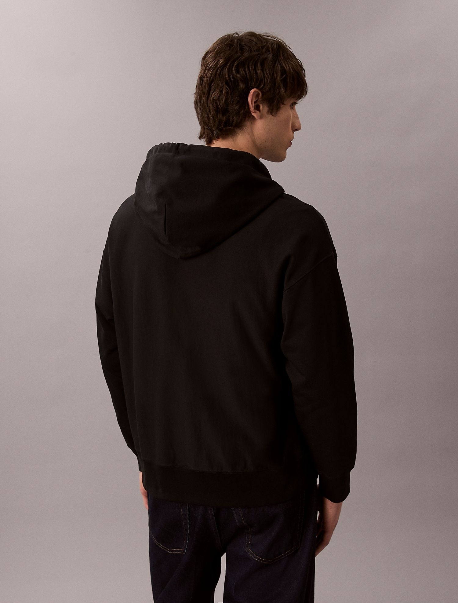 Худи на молнии Calvin Klein Premium Terry Relaxed Zip Hoodie Black