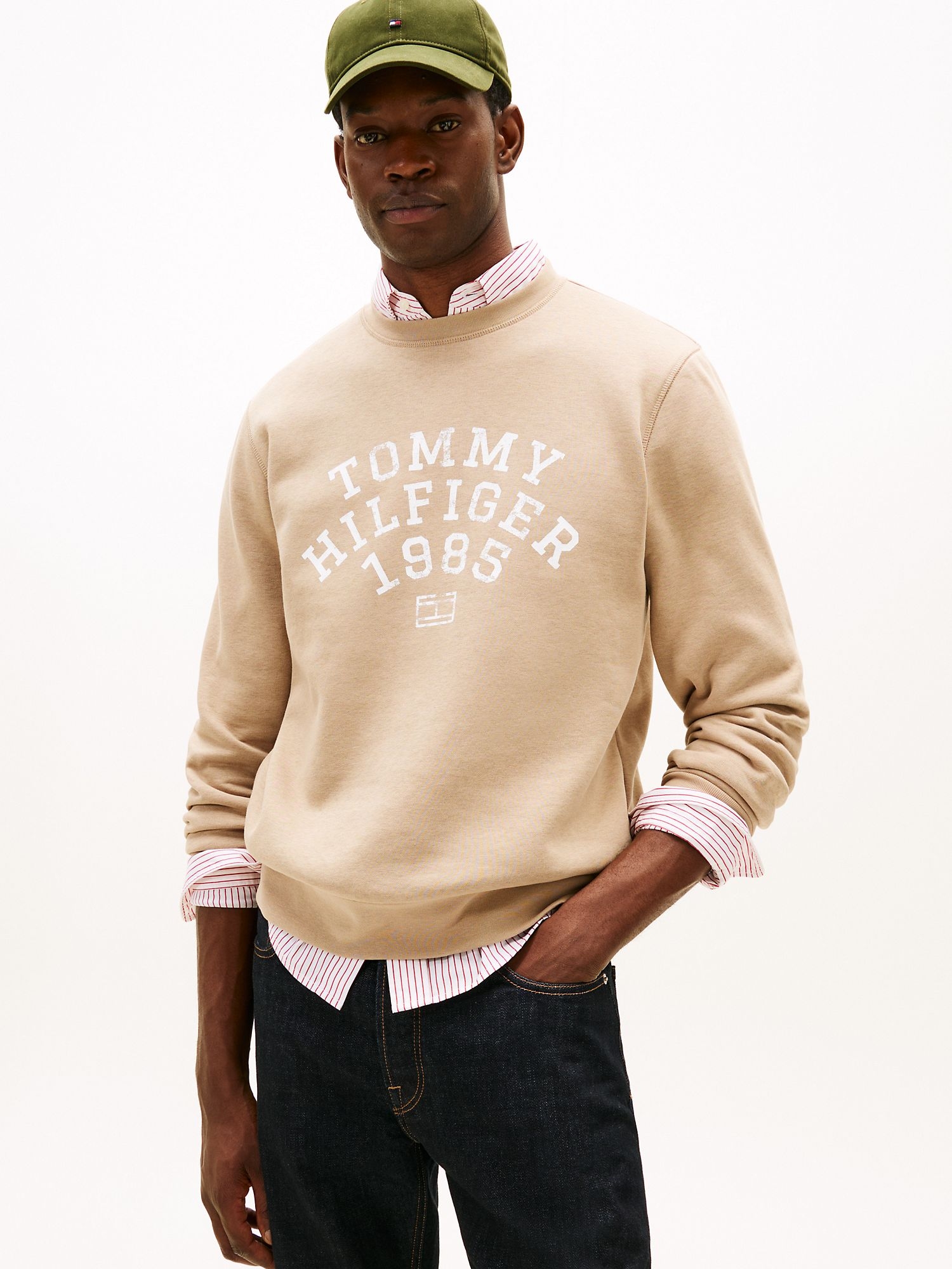 Свитшот Tommy Hilfiger Arch Logo Flex Fleece Coastal Taupe