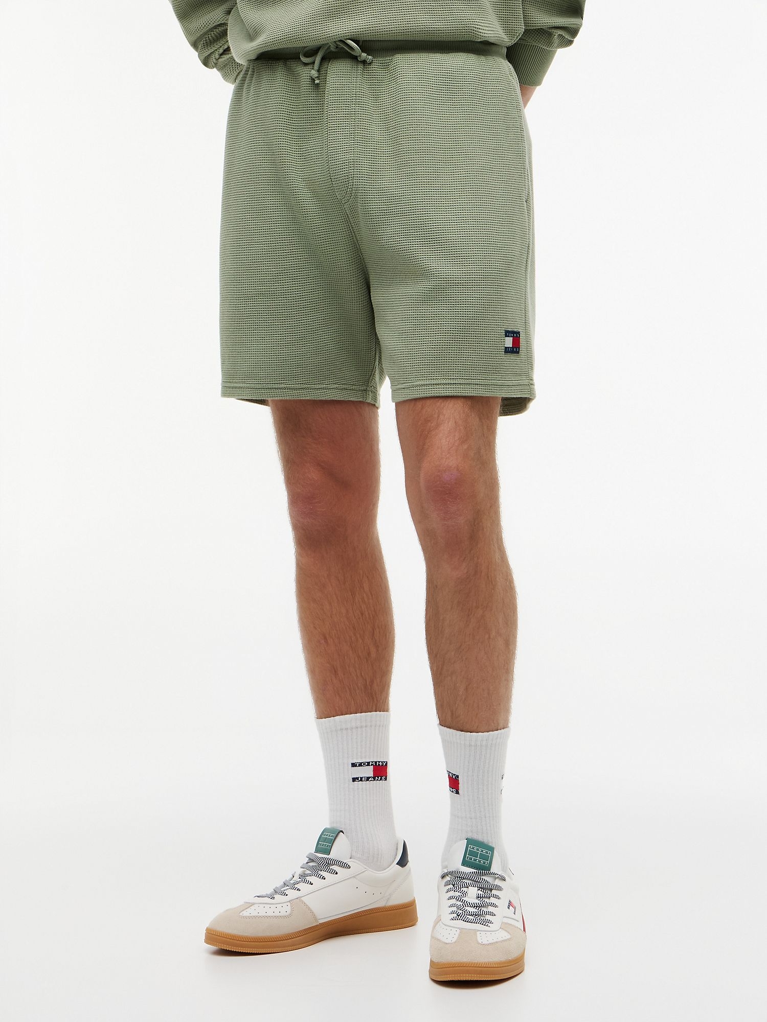 Шорты Tommy Jeans Waffled Beach Garment Dyed Spring Olive