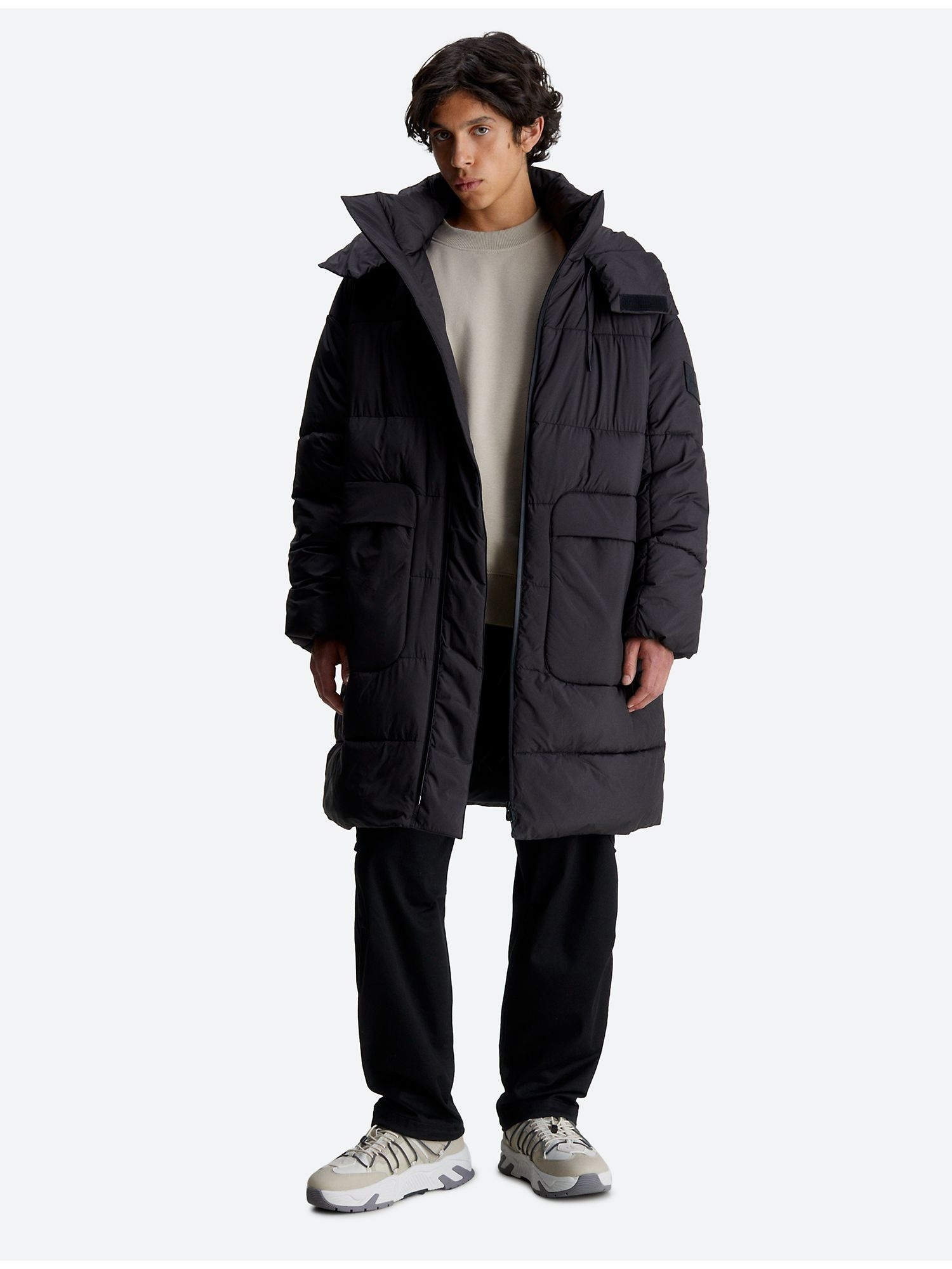 Утепленная куртка Calvin Klein Jeans Modern Quilted Long Black