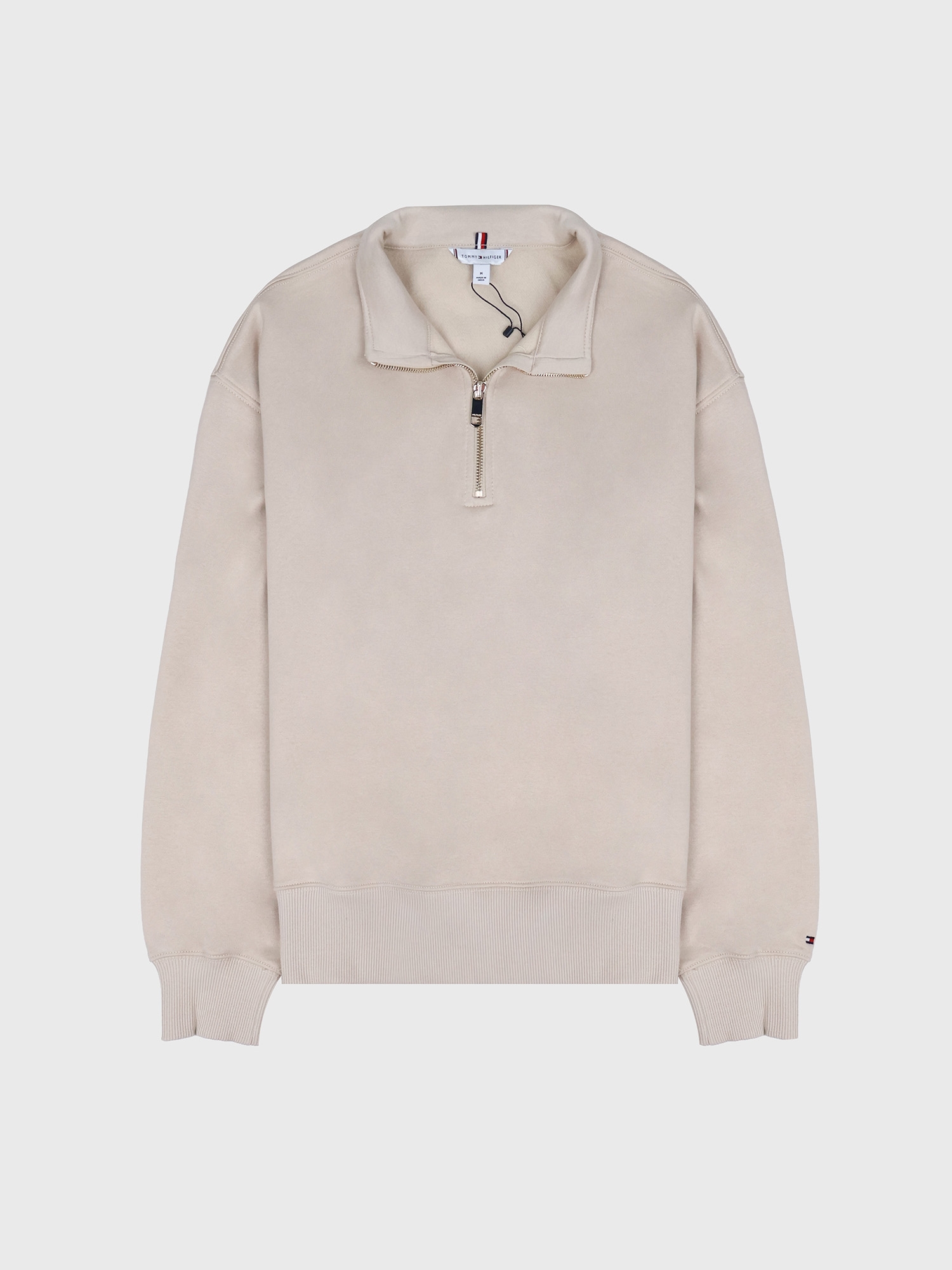 Свитшот на молнии Tommy Hilfiger Fleece Quarter-Zip Sweatshirt Classic Beige