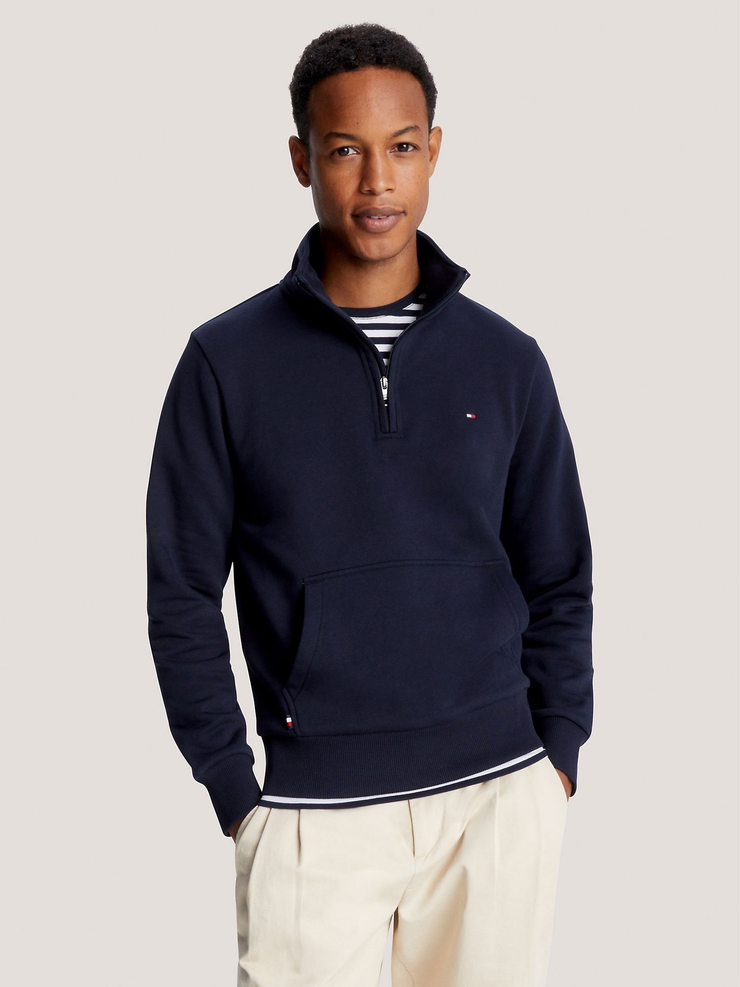 Свитшот Tommy Hilfiger Flag Logo Quater-Zip Navy