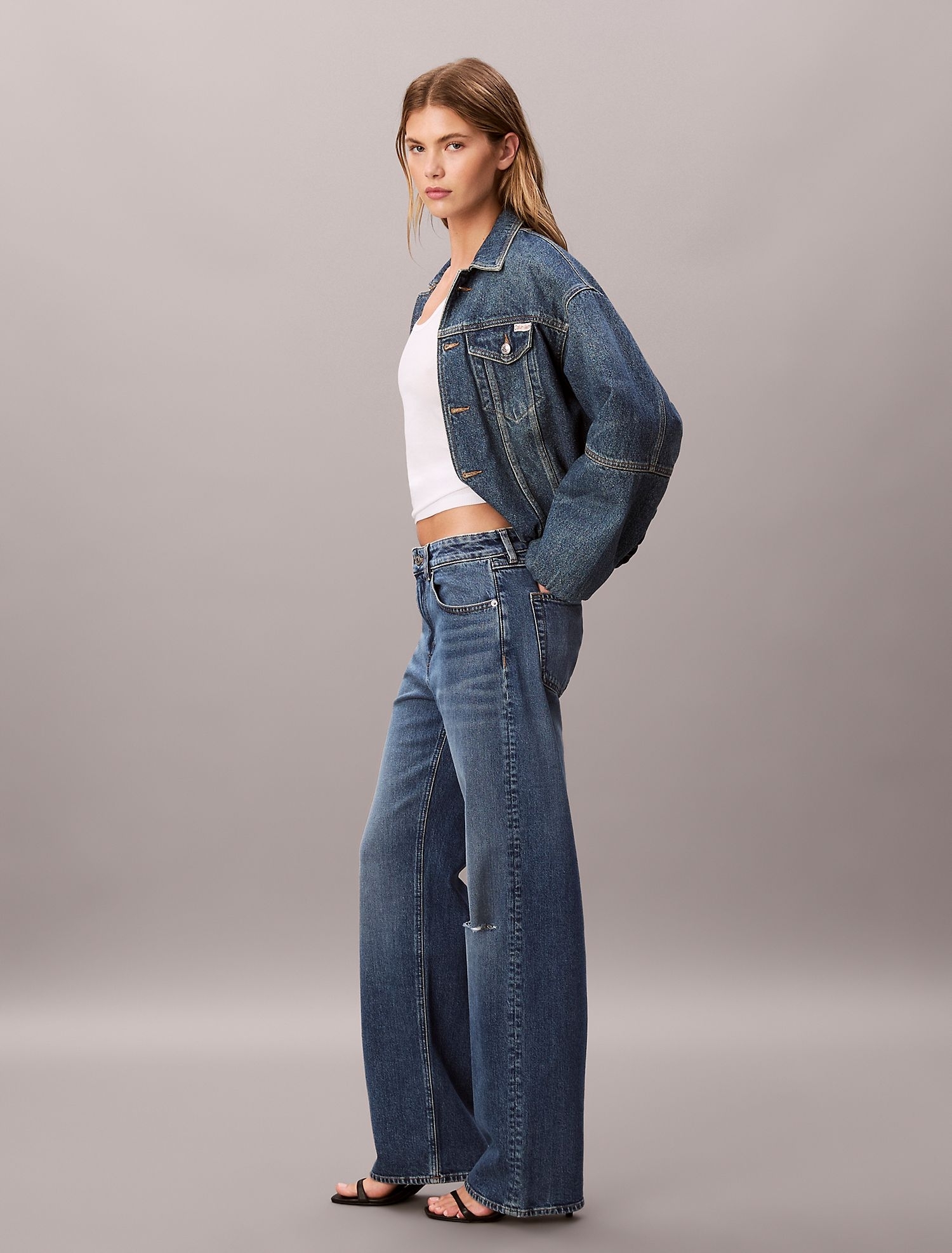Джинсы Calvin Klein 90s Straight Jeans Runaway Blue Destroyed