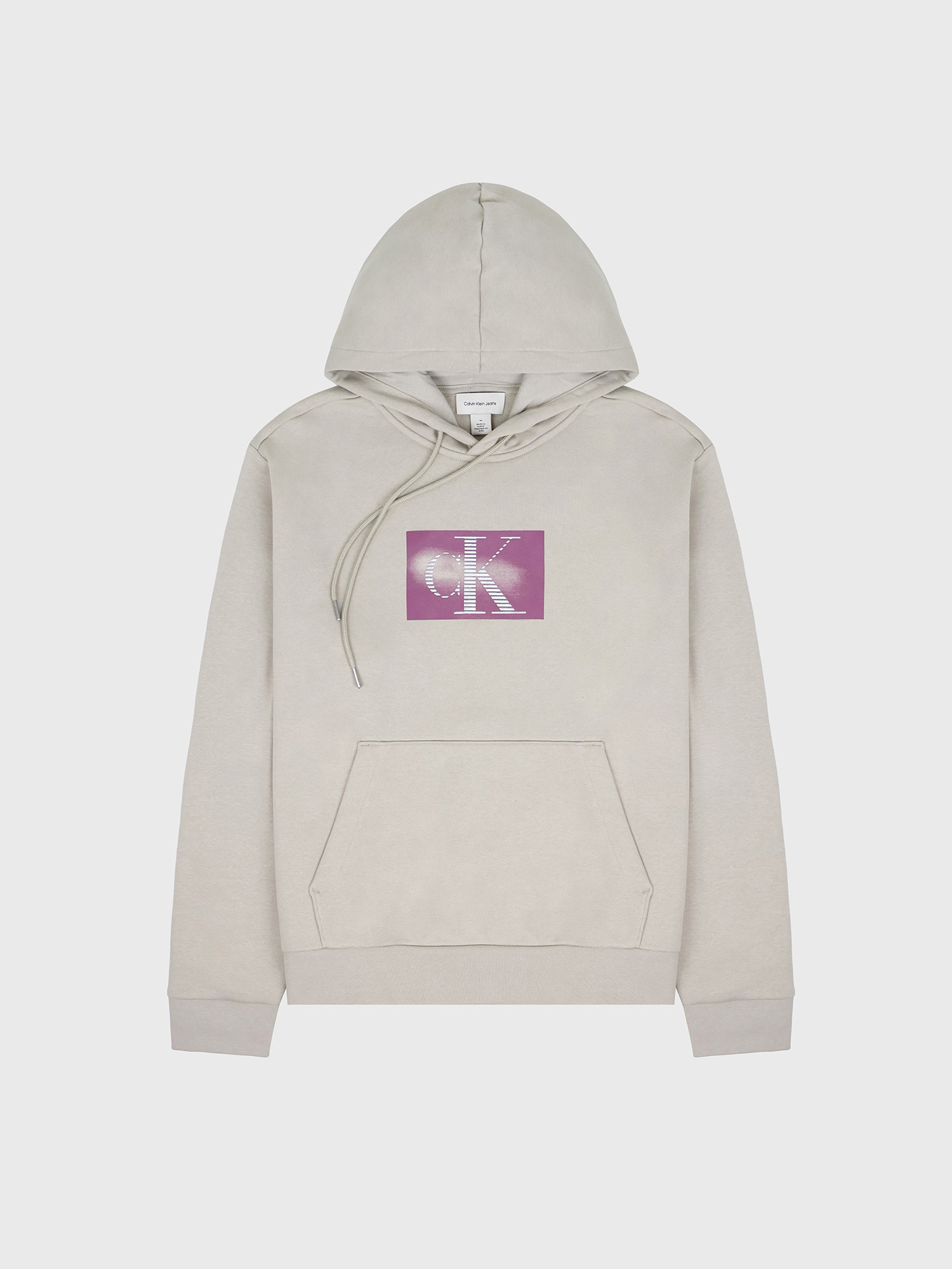 Худи Calvin Klein Fleece Metallic Monogram Graphic Ancient Marble