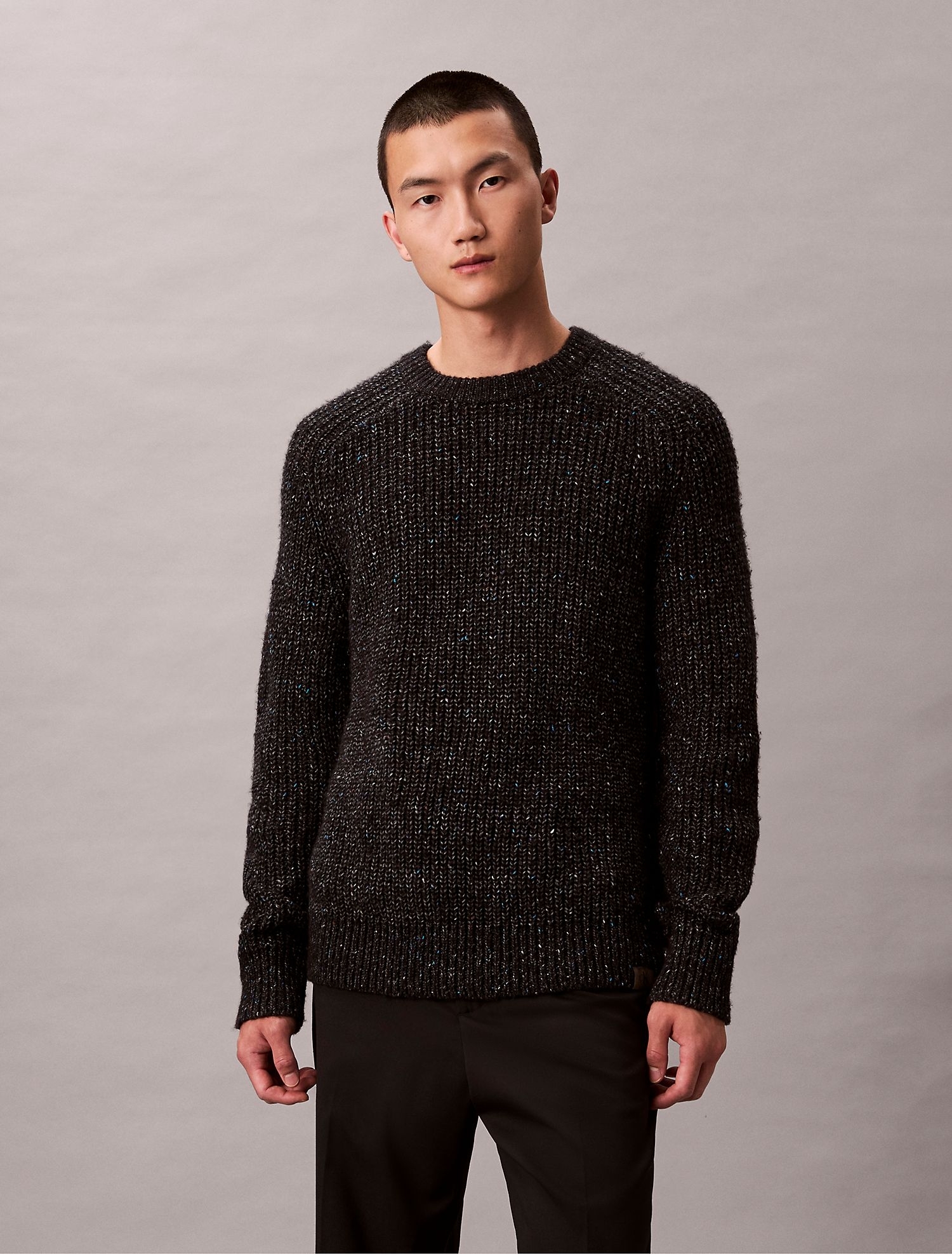 Свитер Calvin Klein Wool Blend Relaxed Raglan Sweater Black