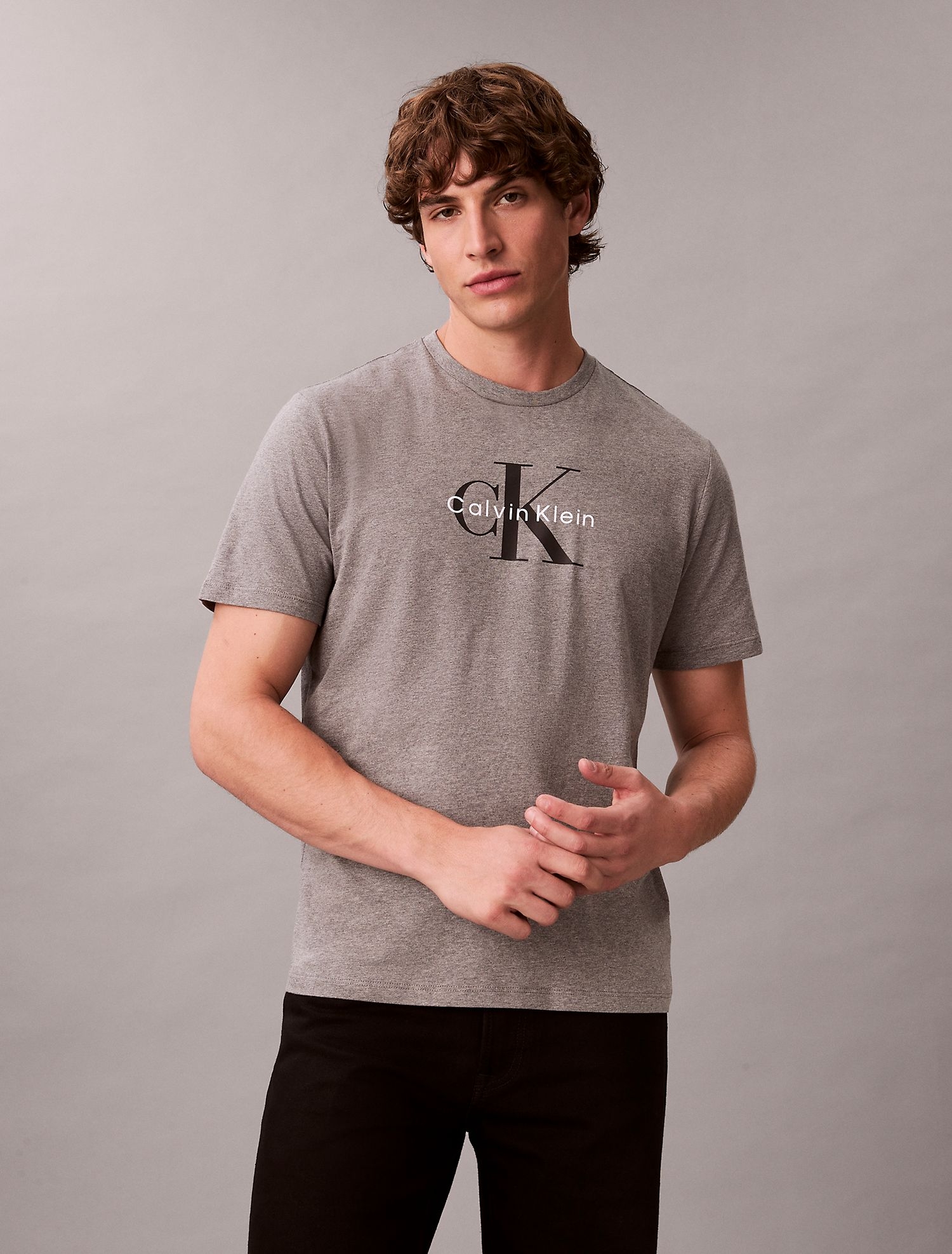 Футболка Calvin Klein Monologo Tee Medium Grey Heather