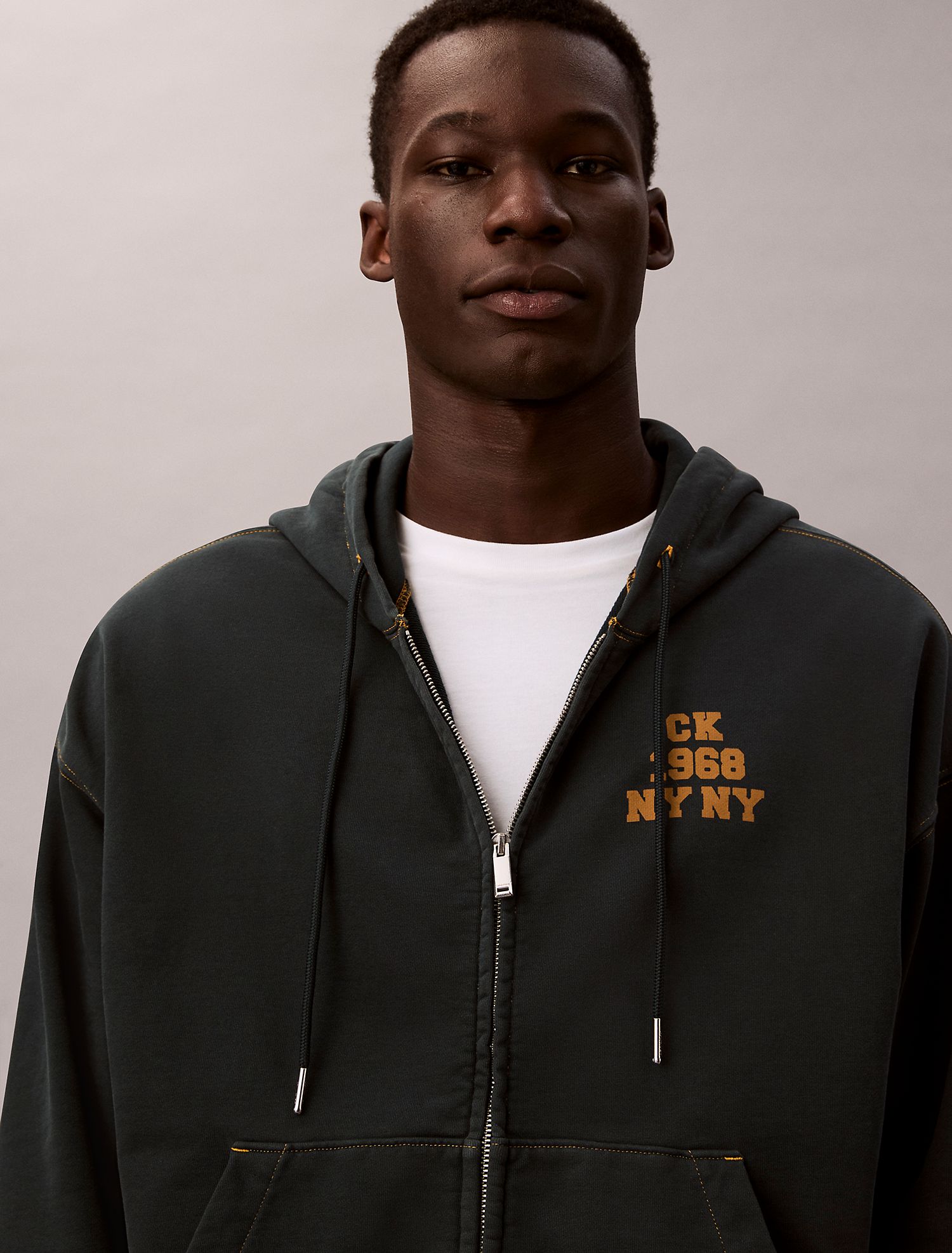 Худи на молнии Calvin Klein Terry Varsity Logo Nurture Navy