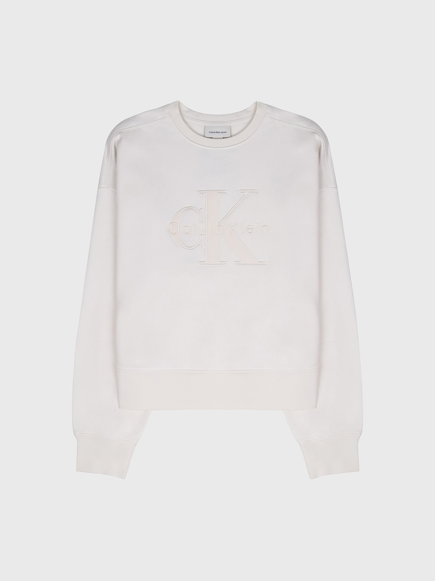 Свитшот Calvin Klein Fleece Velvet Monologo Graphic Relaxed Sweatshirt Tofu