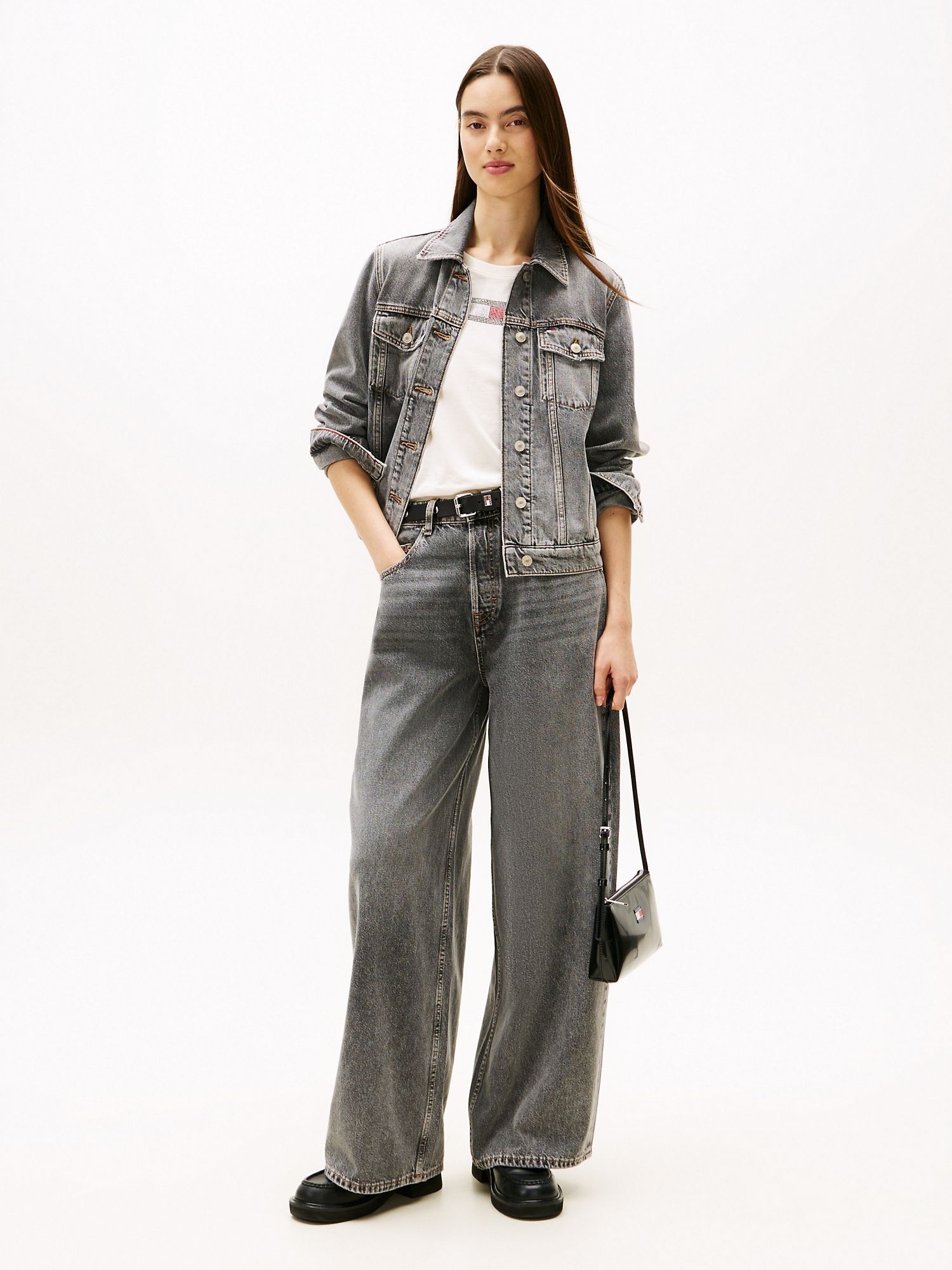 Джинсы Tommy Jeans Mid-Rise Loose Wide Leg Jean Denim Grey