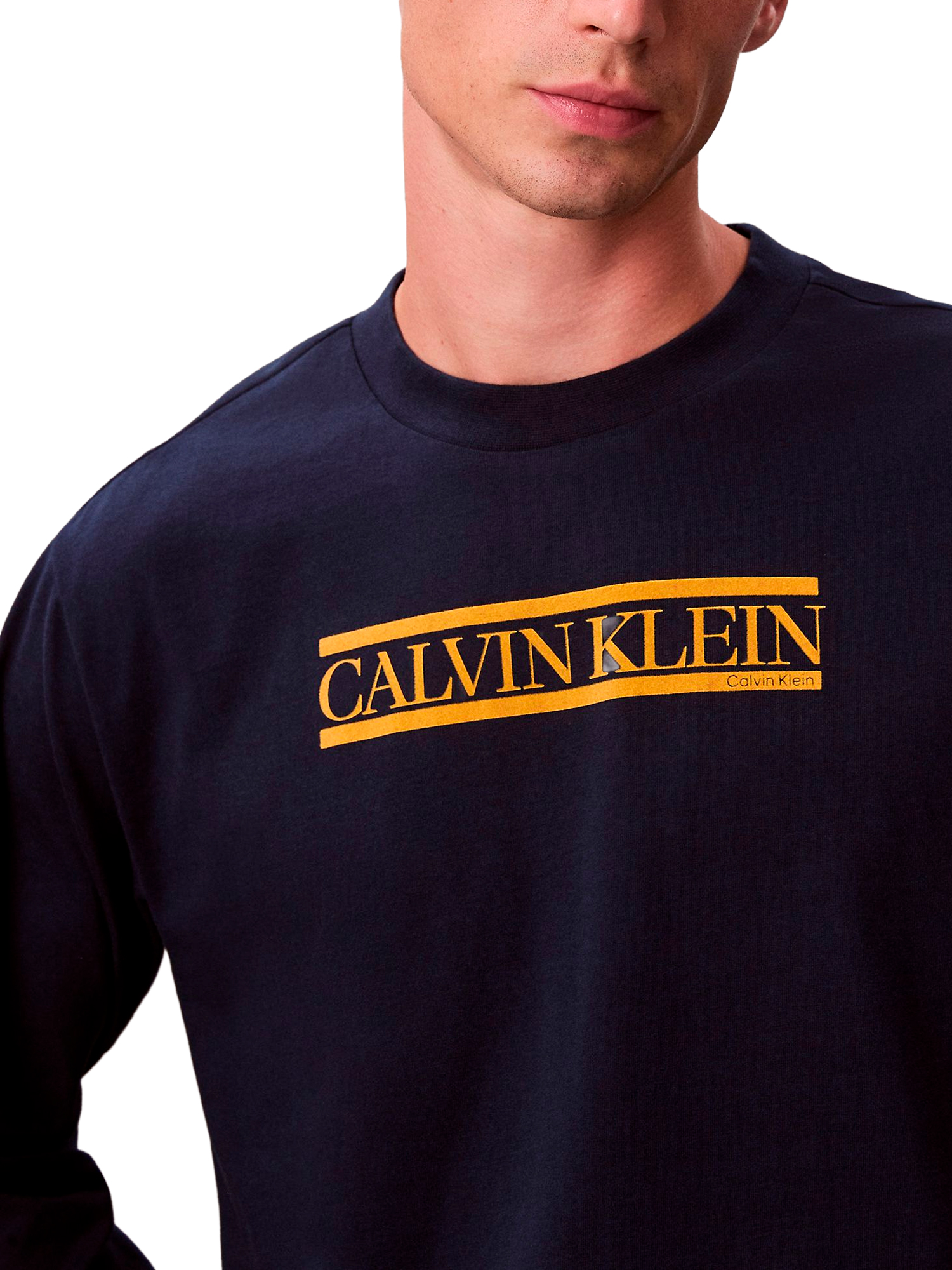 Лонгслив Calvin Klein Line Logo Graphic Relaxed Dark Sapphire