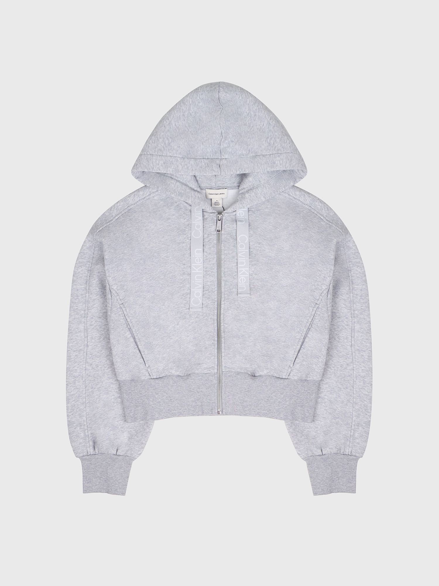 Худи на молнии Calvin Klein Logo Tape Fleece Zip Relaxed Hoodie History Heather