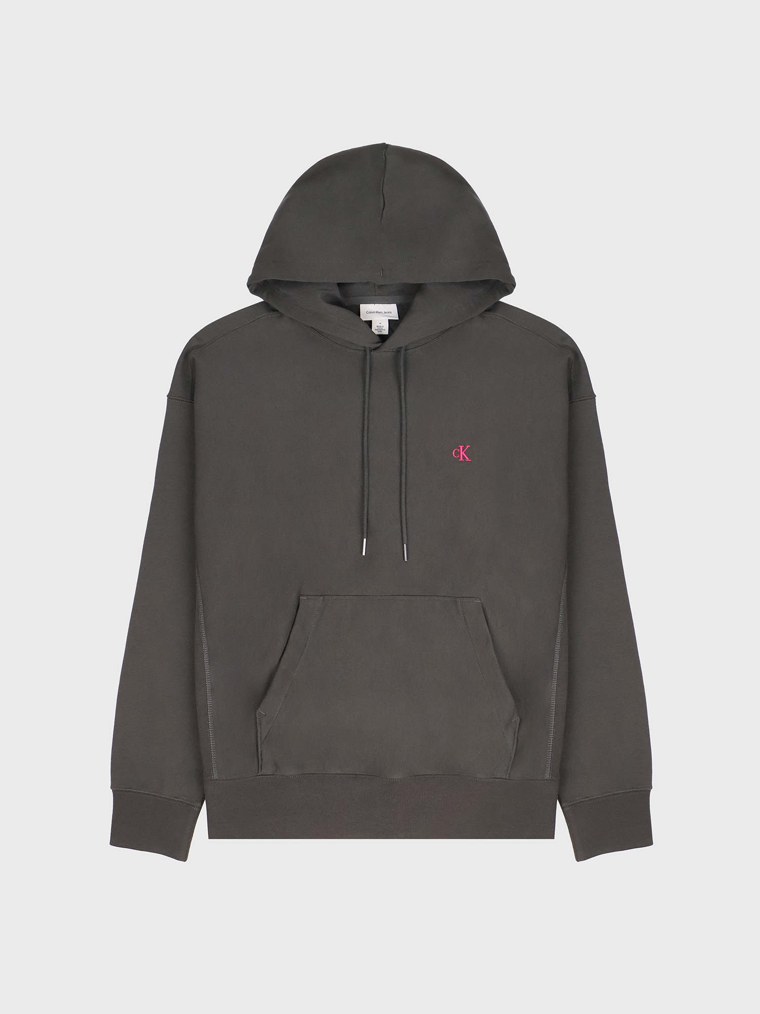 Худи Calvin Klein Premium Terry Relaxed Monogram Fleece Hoodie Beluga