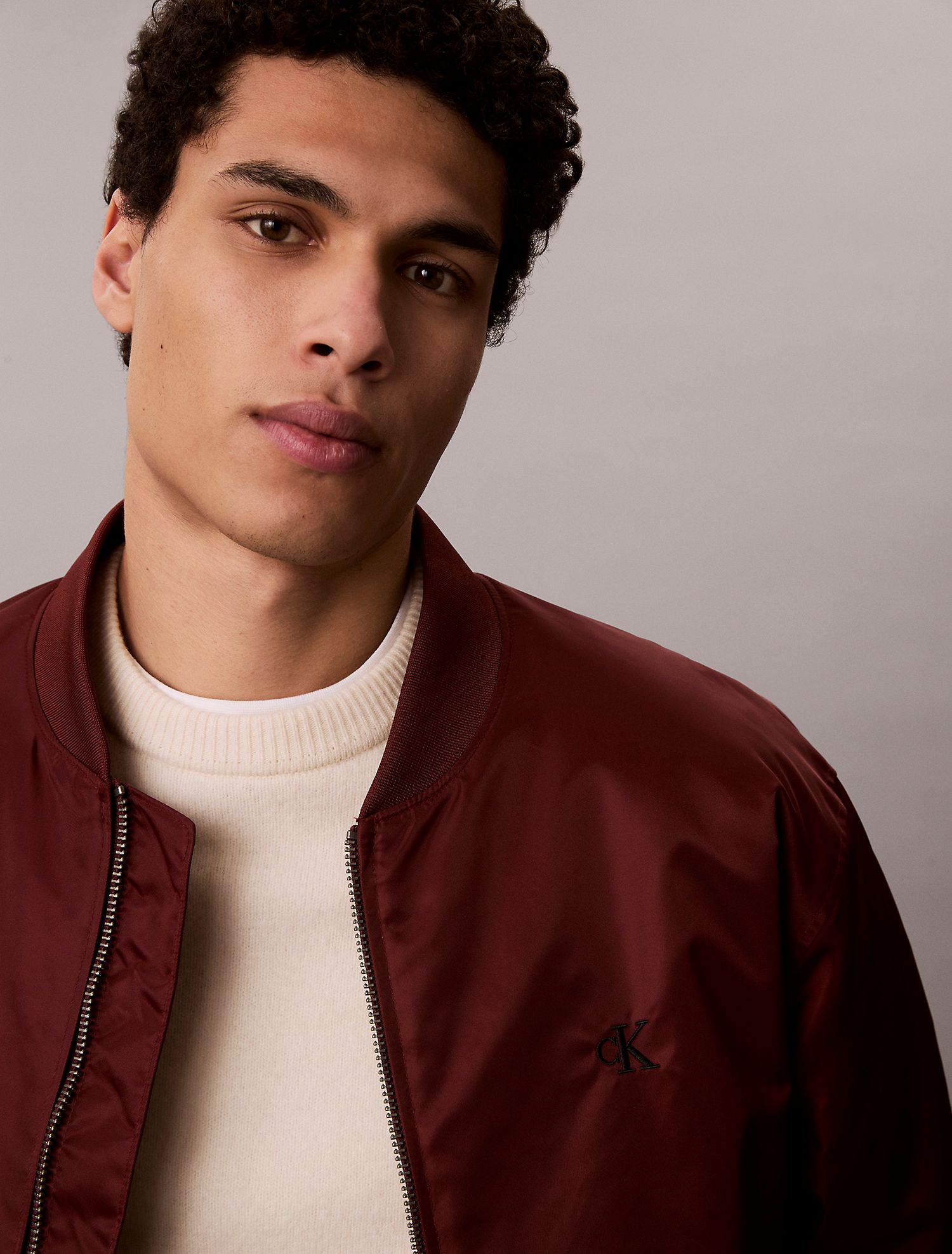 Бомбер Calvin Klein Nylon Logo Burgundy