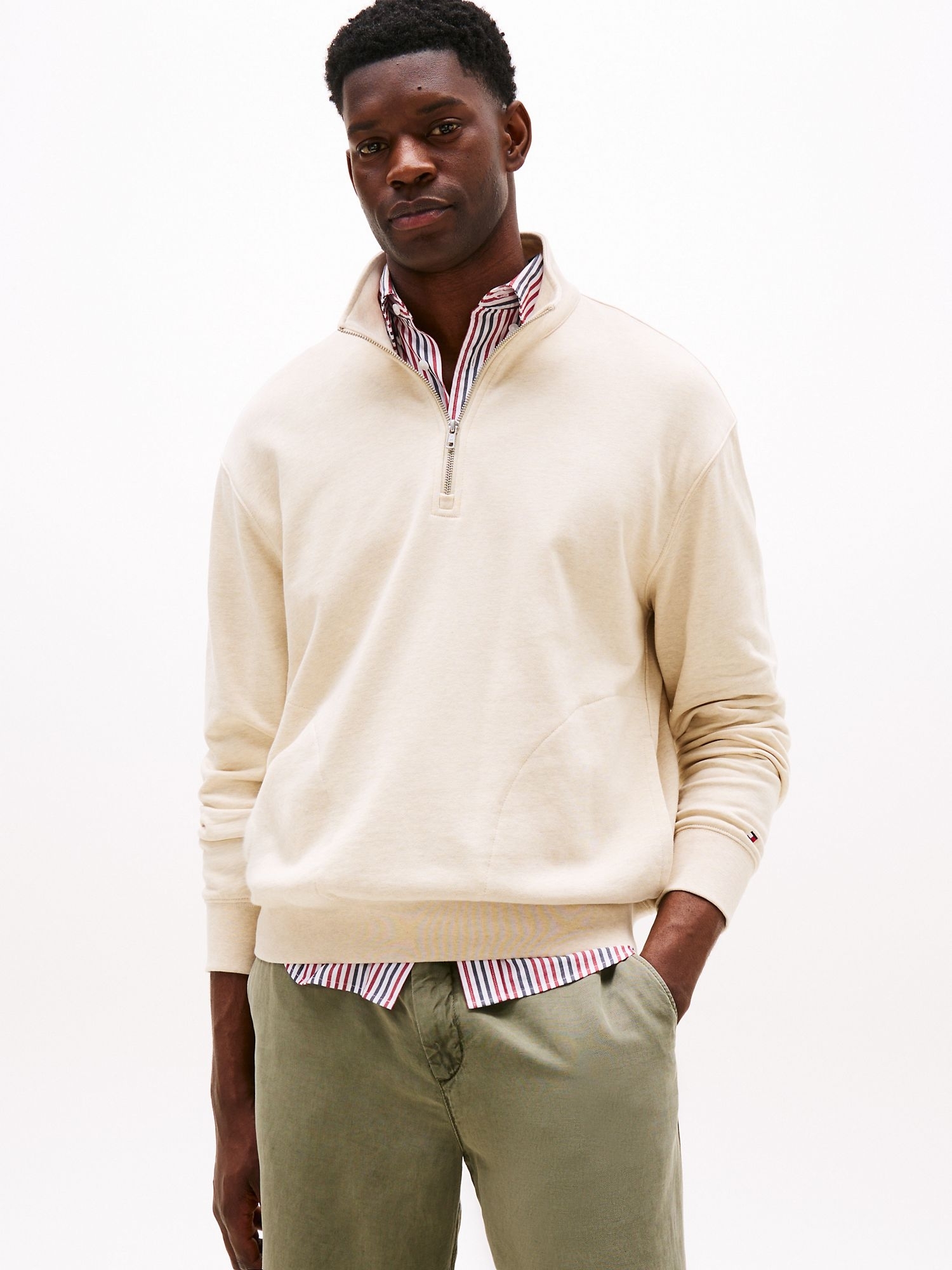 Свитшот на молнии Tommy Hilfiger Classic Quarter-Zip Beige