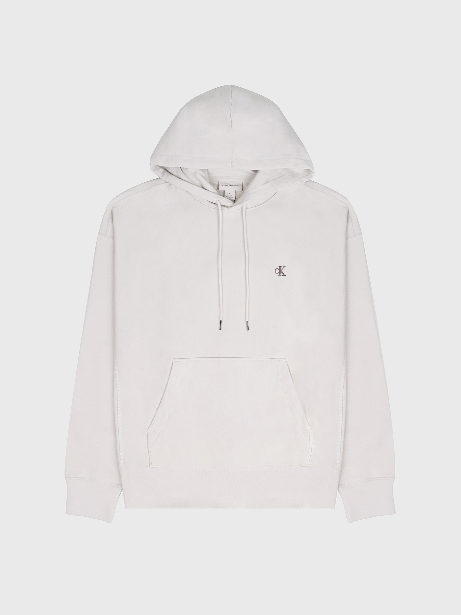 Худи Calvin Klein Premium Terry Relaxed Monogram Fleece Hoodie Chalk