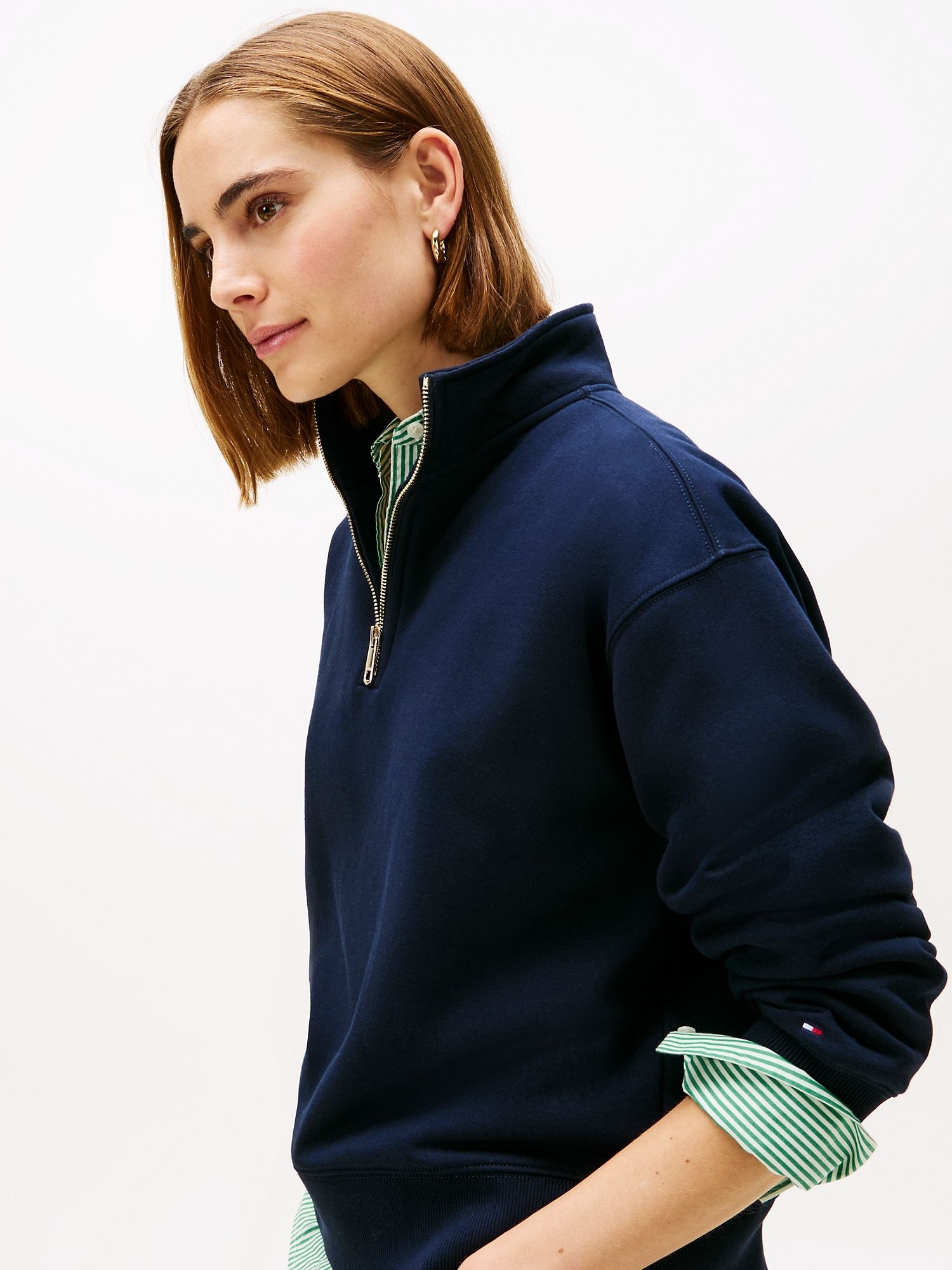 Свитшот на молнии Tommy Hilfiger Fleece Quarter-Zip Sweatshirt Navy