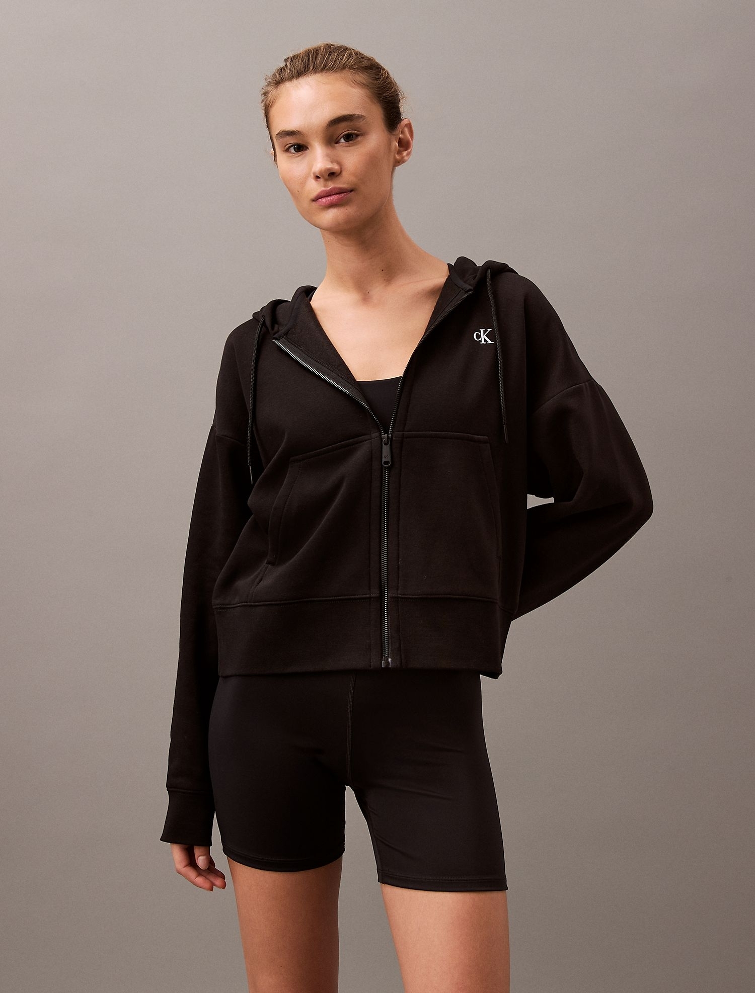 Худи на молнии Calvin Klein Archive Logo Fleece Zip Hoodie Black