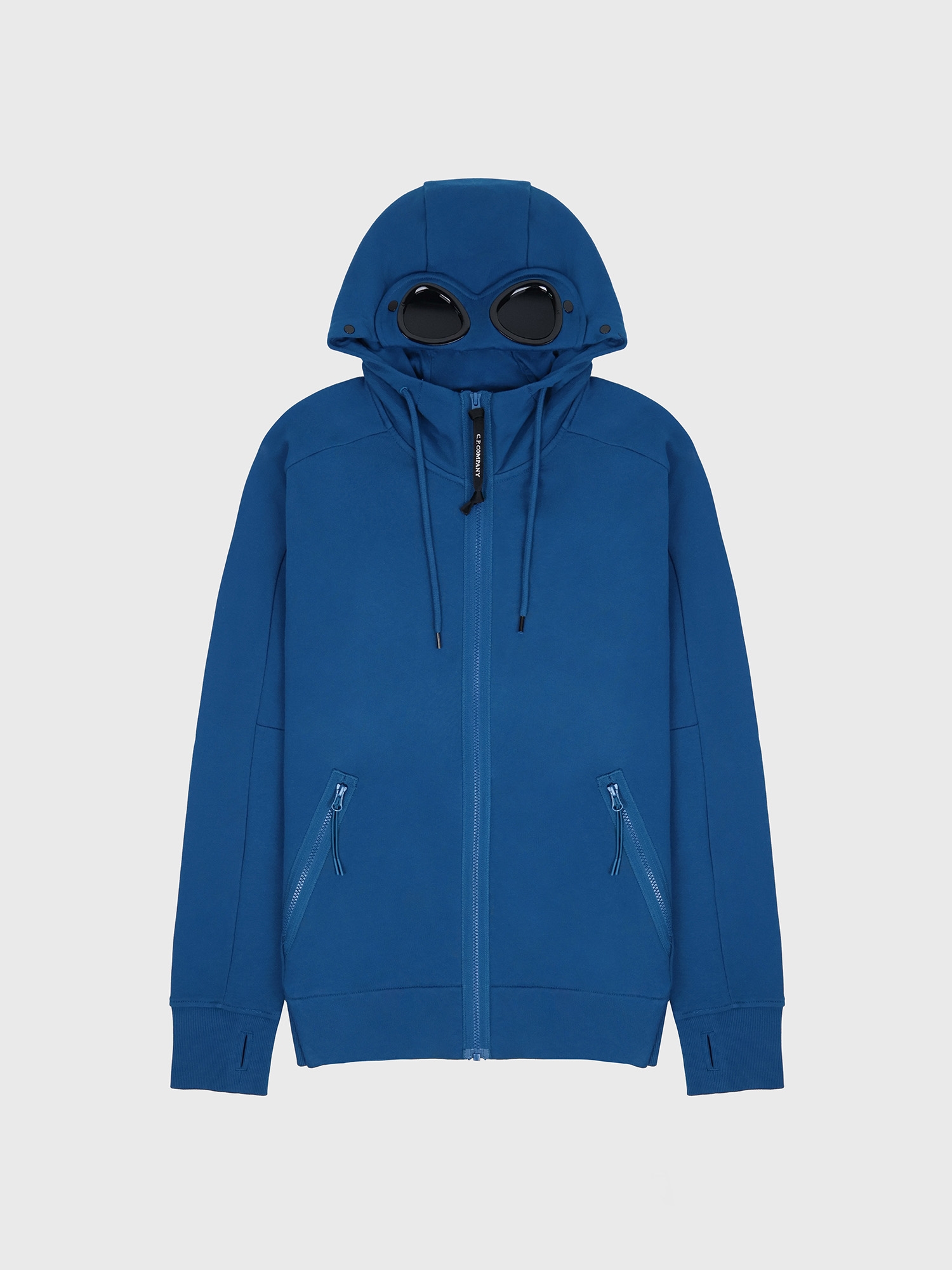 Худи на Молнии C.P. Company Diagonal Raised Goggle Zipped Blue