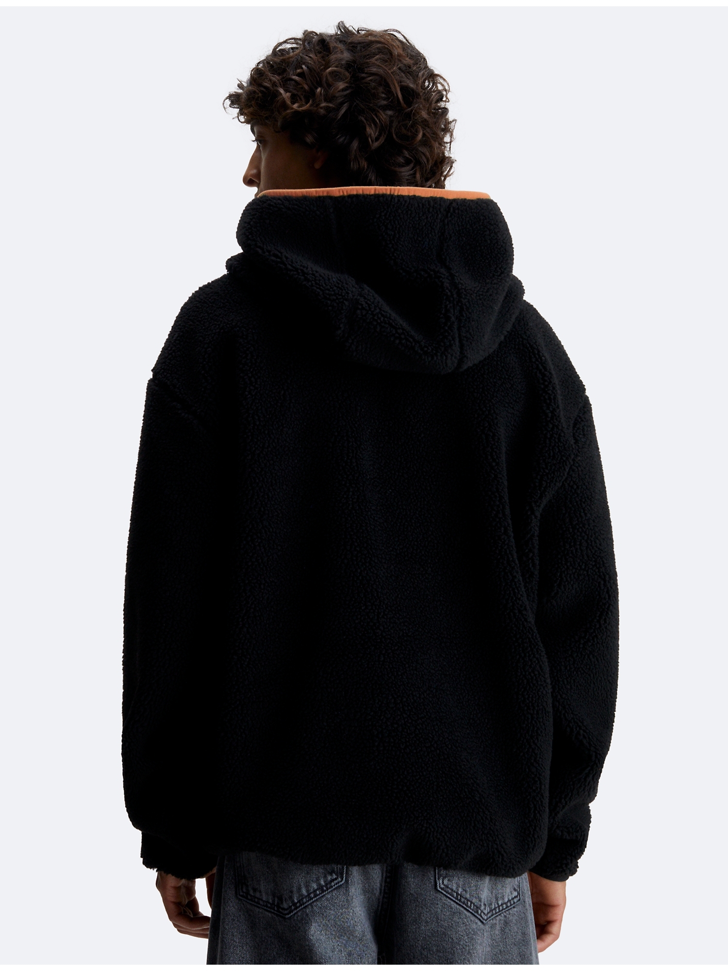 Худи шерпа Calvin Klein Jeans Half Zip Black