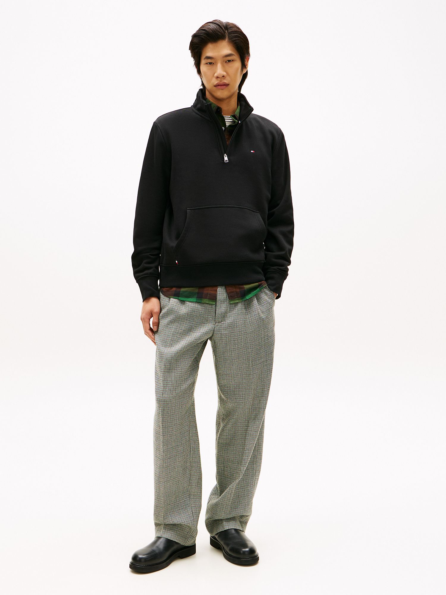 Свитшот на молнии Tommy Hilfiger Flag Logo Quater-Zip Black