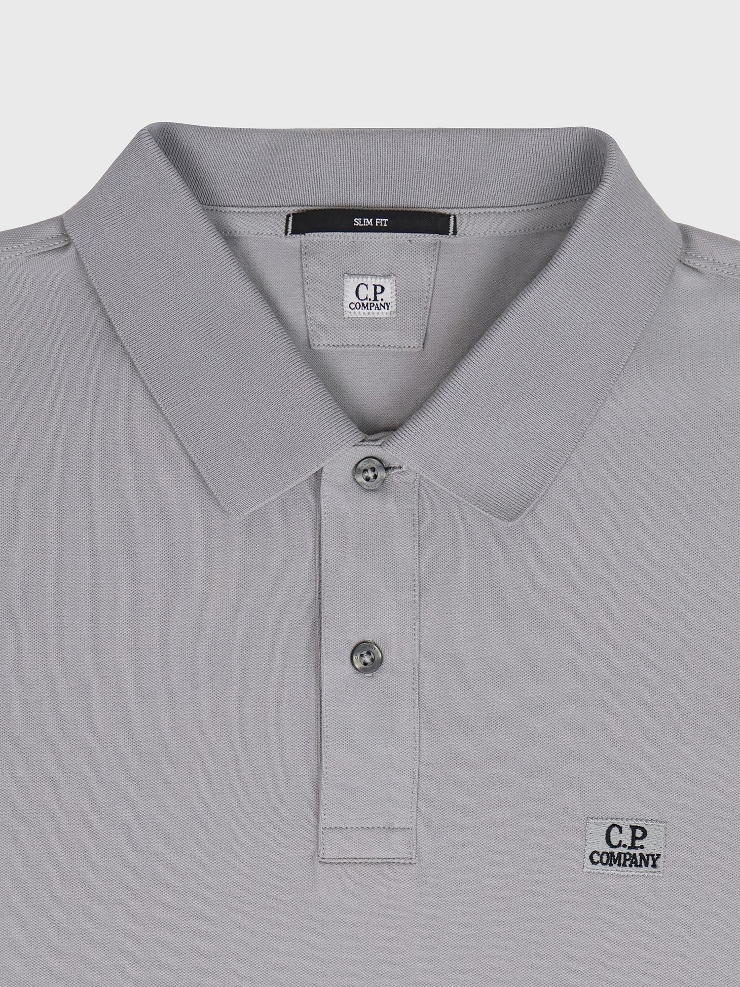 Поло C.P. Company Stretch Piquet Slim Silver Gray
