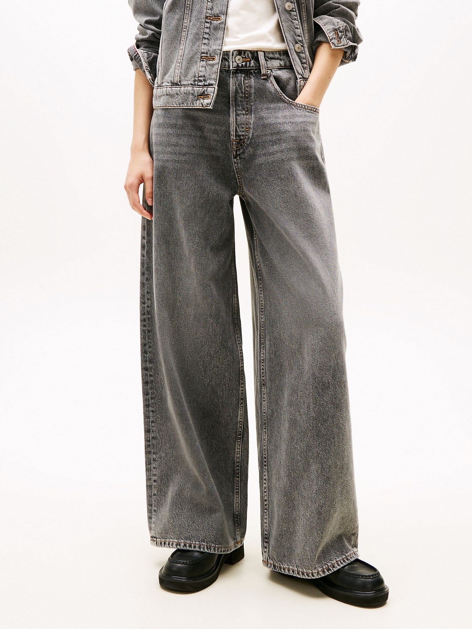 Джинсы Tommy Jeans Mid-Rise Loose Wide Leg Jean Denim Grey