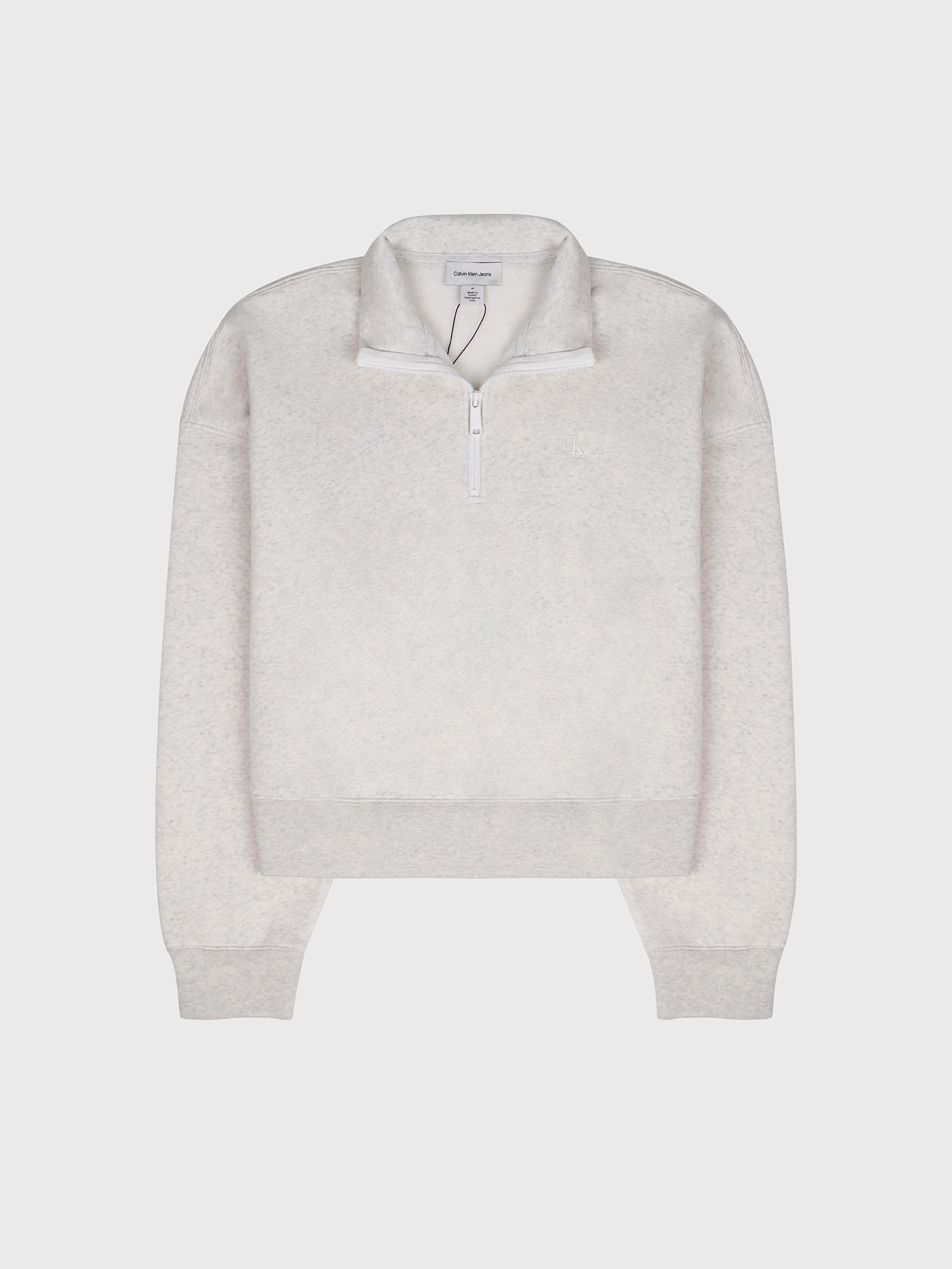 Свитшот на молнии Calvin Klein Archive Logo Fleece Quarter Zip Mock Neck Sweatshirt Vanilla Heather