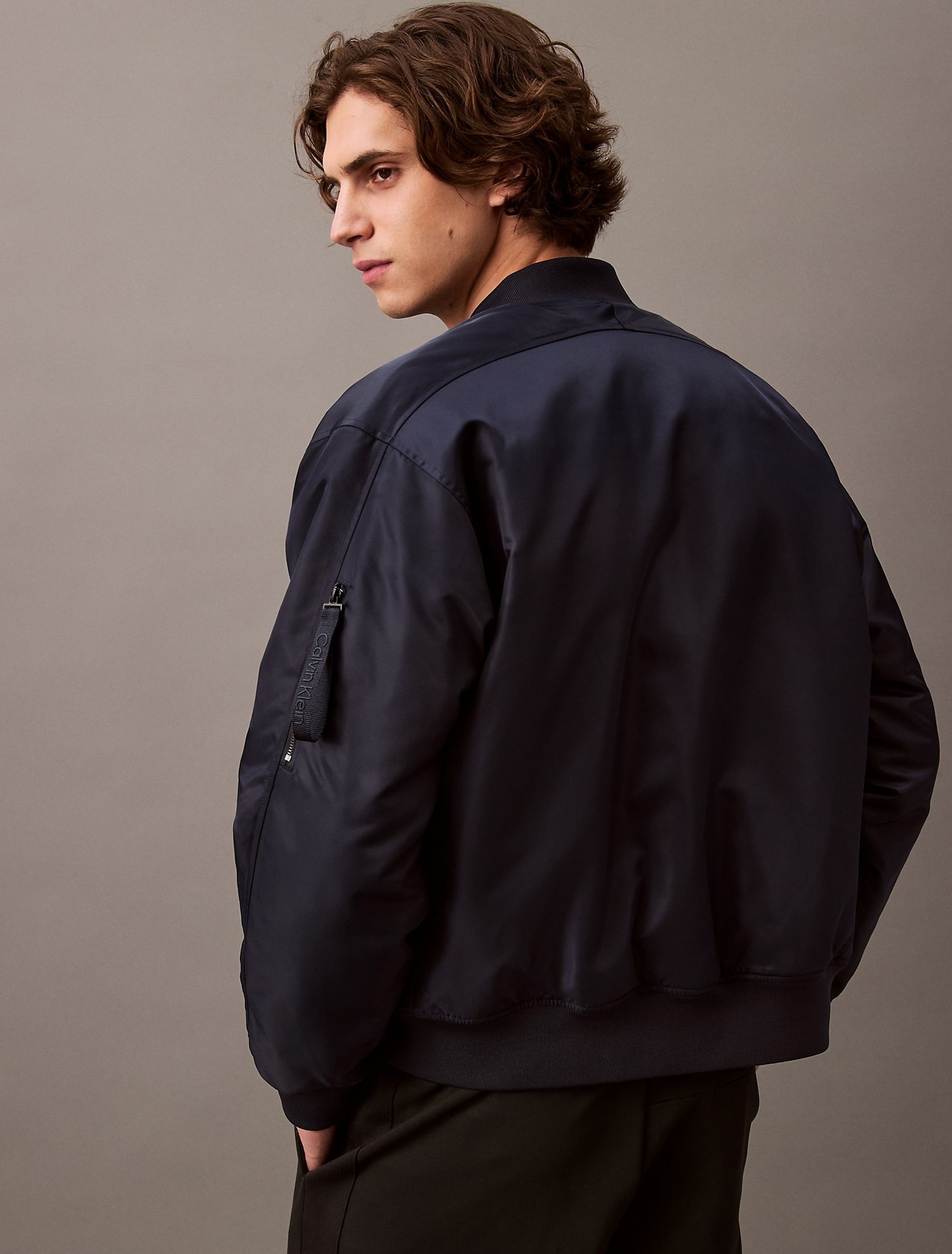 Утепленный Бомбер Calvin Klein Twill Nylon Dark Sapphire