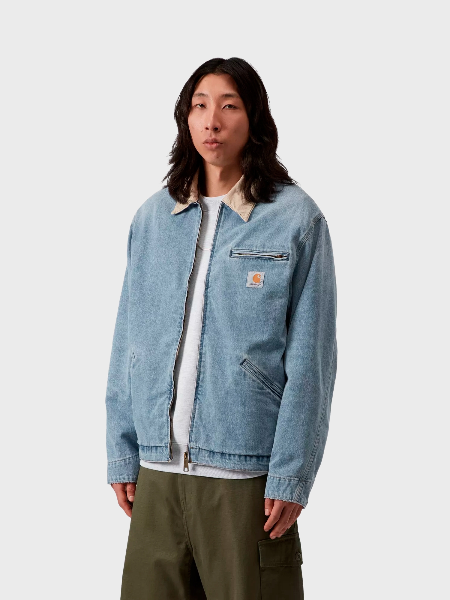 Куртка Carhartt WIP OG Detroit Jacket Blue / Dusty H Brown, Burst washed
