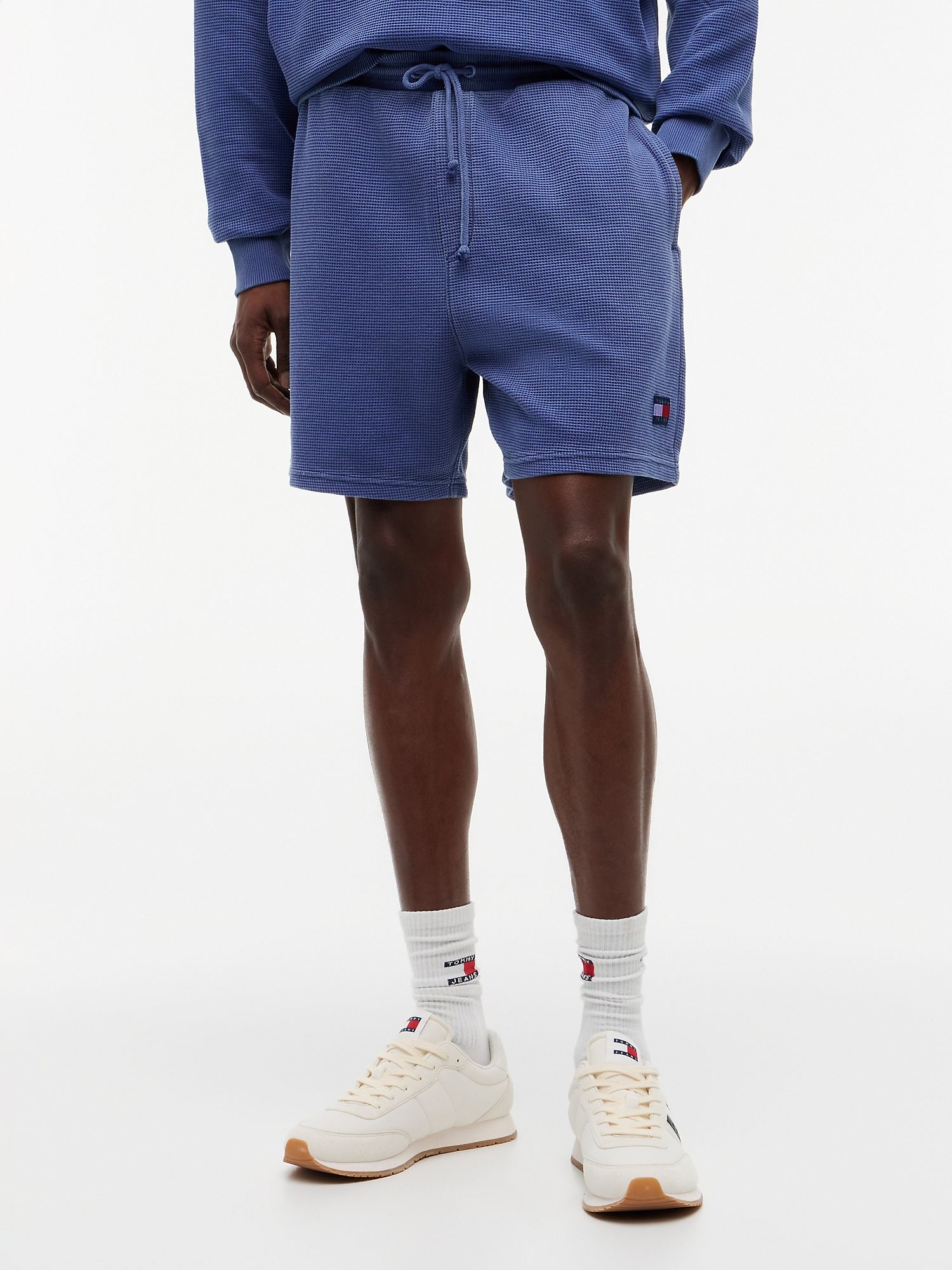 Шорты Tommy Jeans Waffled Beach Garment Dyed Blue Storm