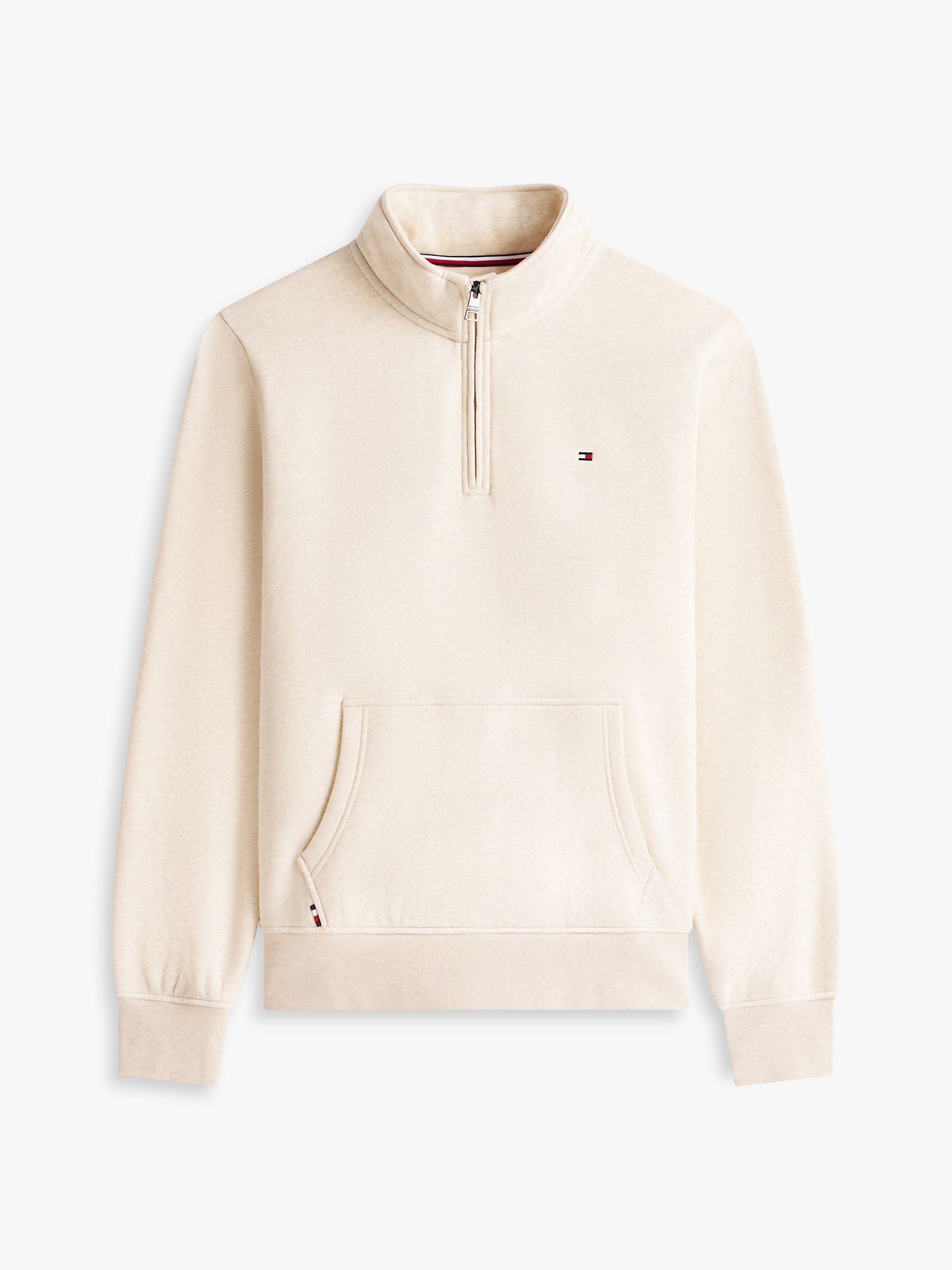 Свитшот на молнии Tommy Hilfiger Flag Logo Quater-Zip Beige Heather