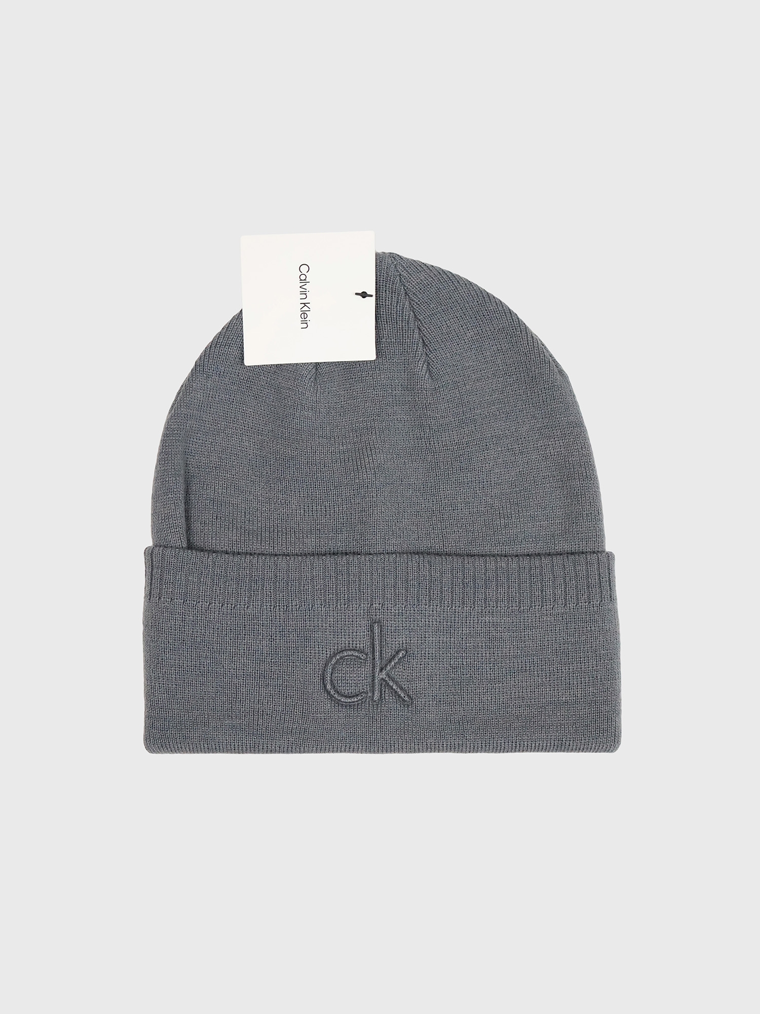 Шапка Calvin Klein Embossed Logo Beanie Medium Grey Heather