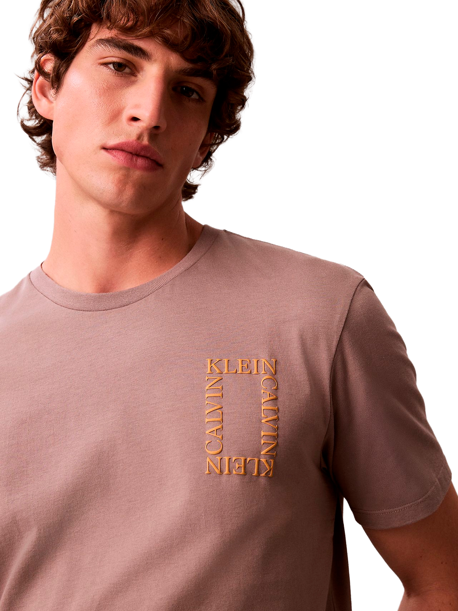Футболка Calvin Klein Square Logo Graphic Relaxed Muddy Brown