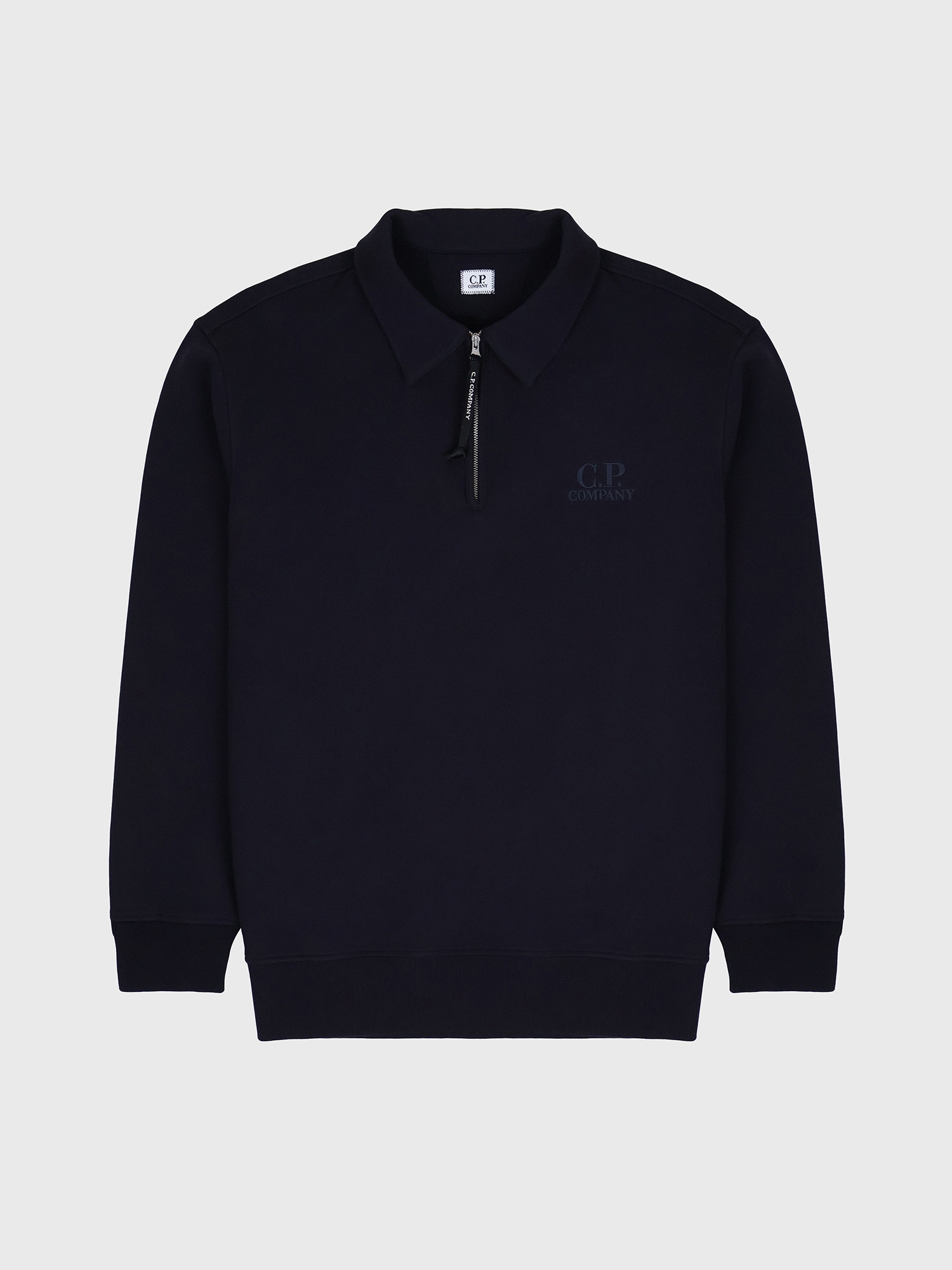 Свитшот на молнии C.P. Company Logo Diagonal Raised Fleece Half Zip Navy