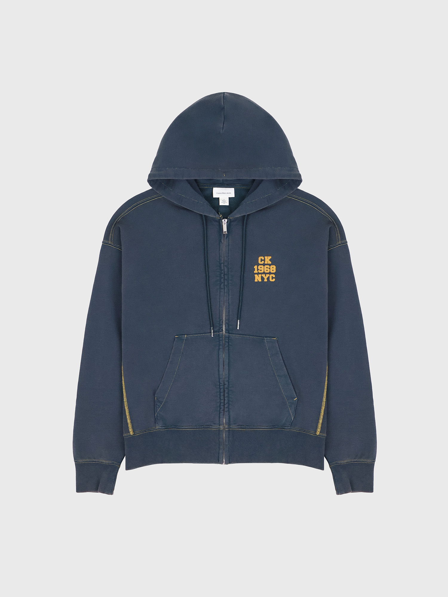 Худи на молнии Calvin Klein Terry Varsity Logo Nurture Navy